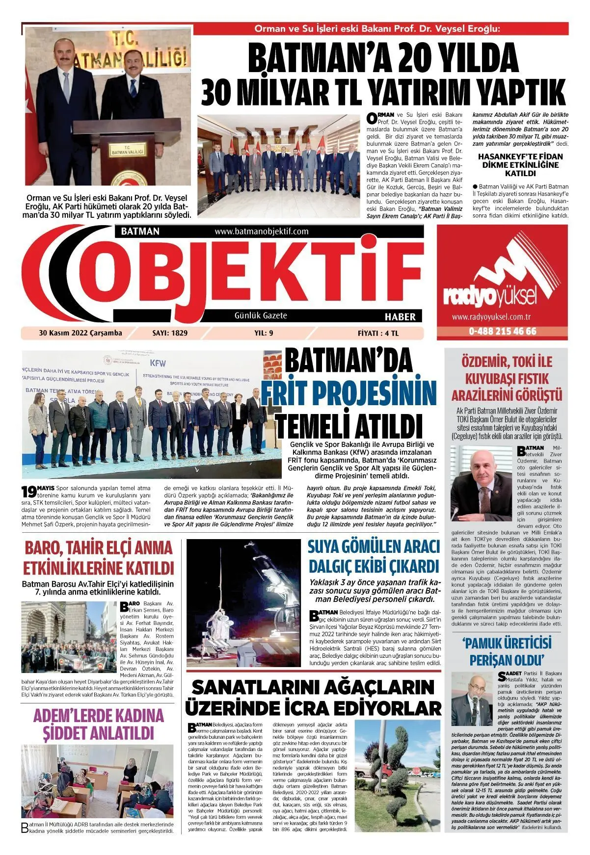 29.11.2022 tarihli sayı, 1. sayfa