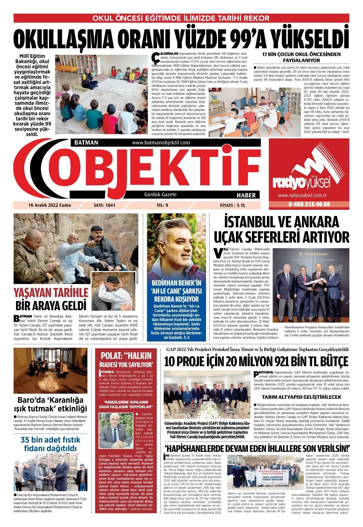 18.12.2022 tarihli sayı, 1. sayfa