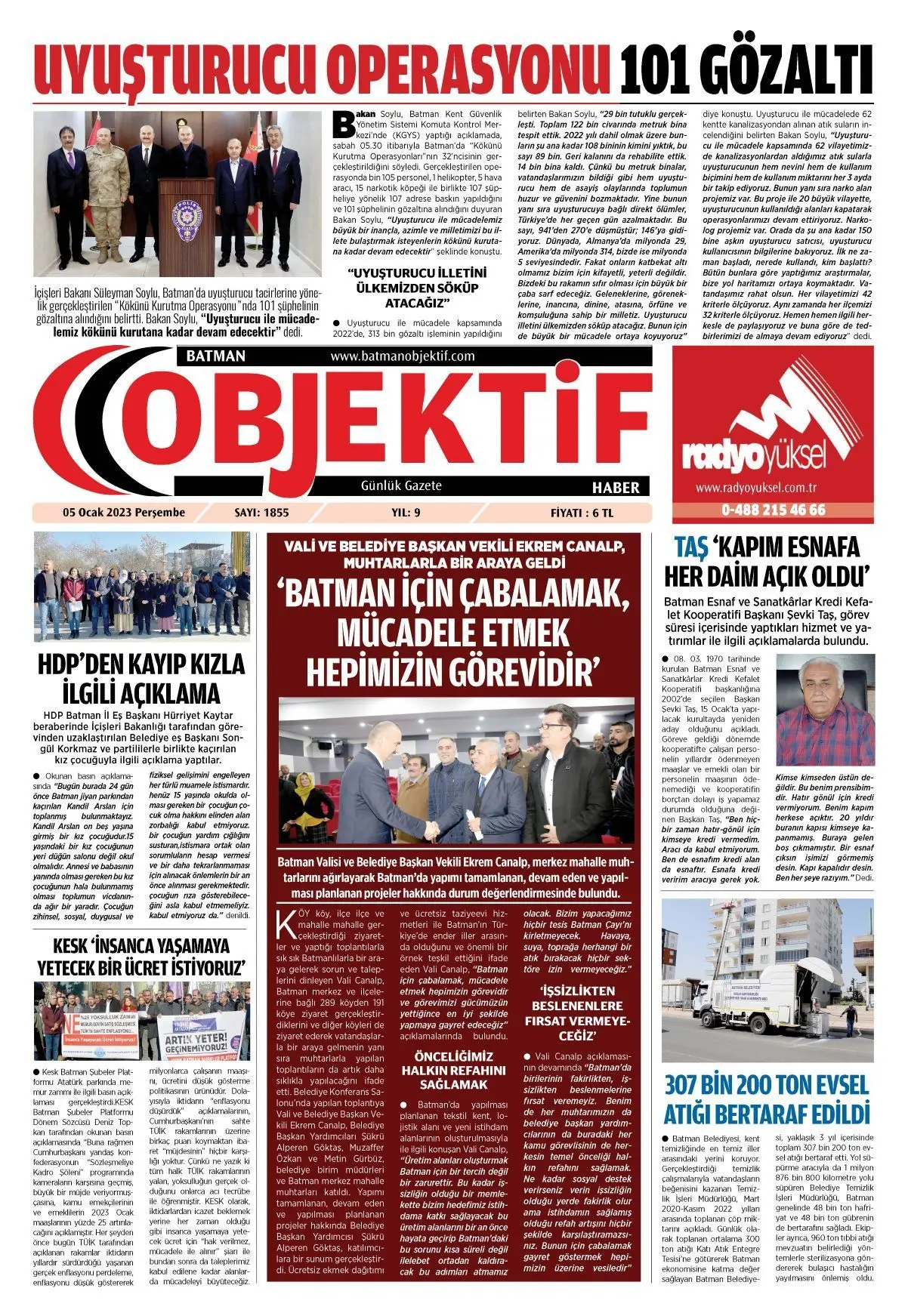 07.01.2023 tarihli sayı, 1. sayfa