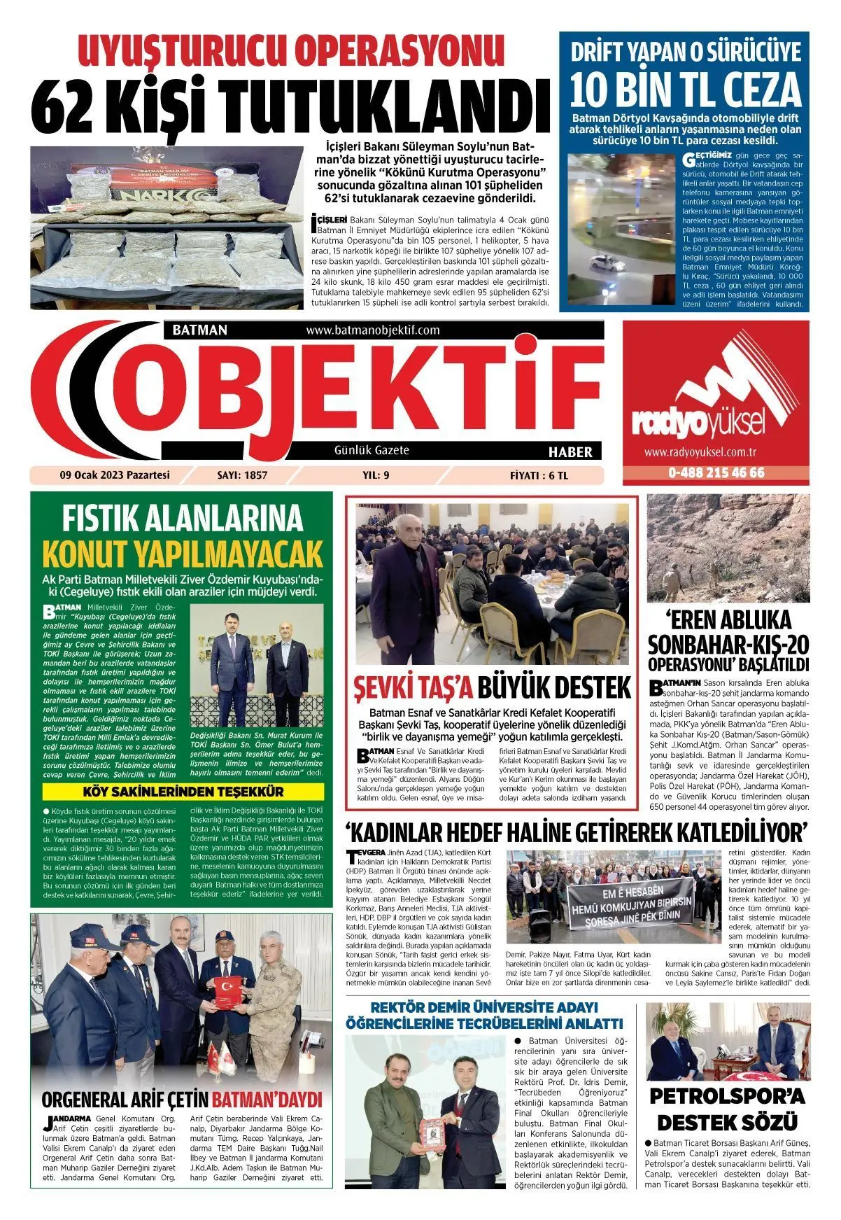 08.01.2023 tarihli sayı, 1. sayfa