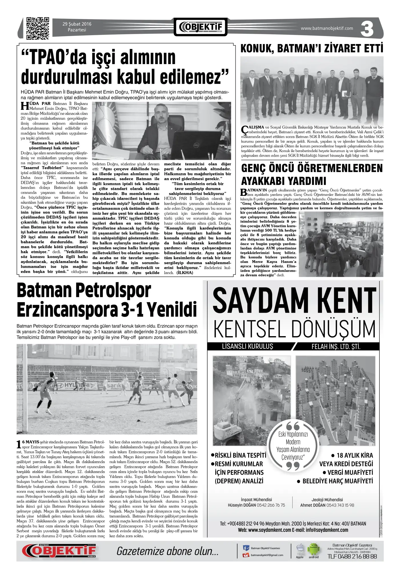 28.02.2016 tarihli sayı, 3. sayfa