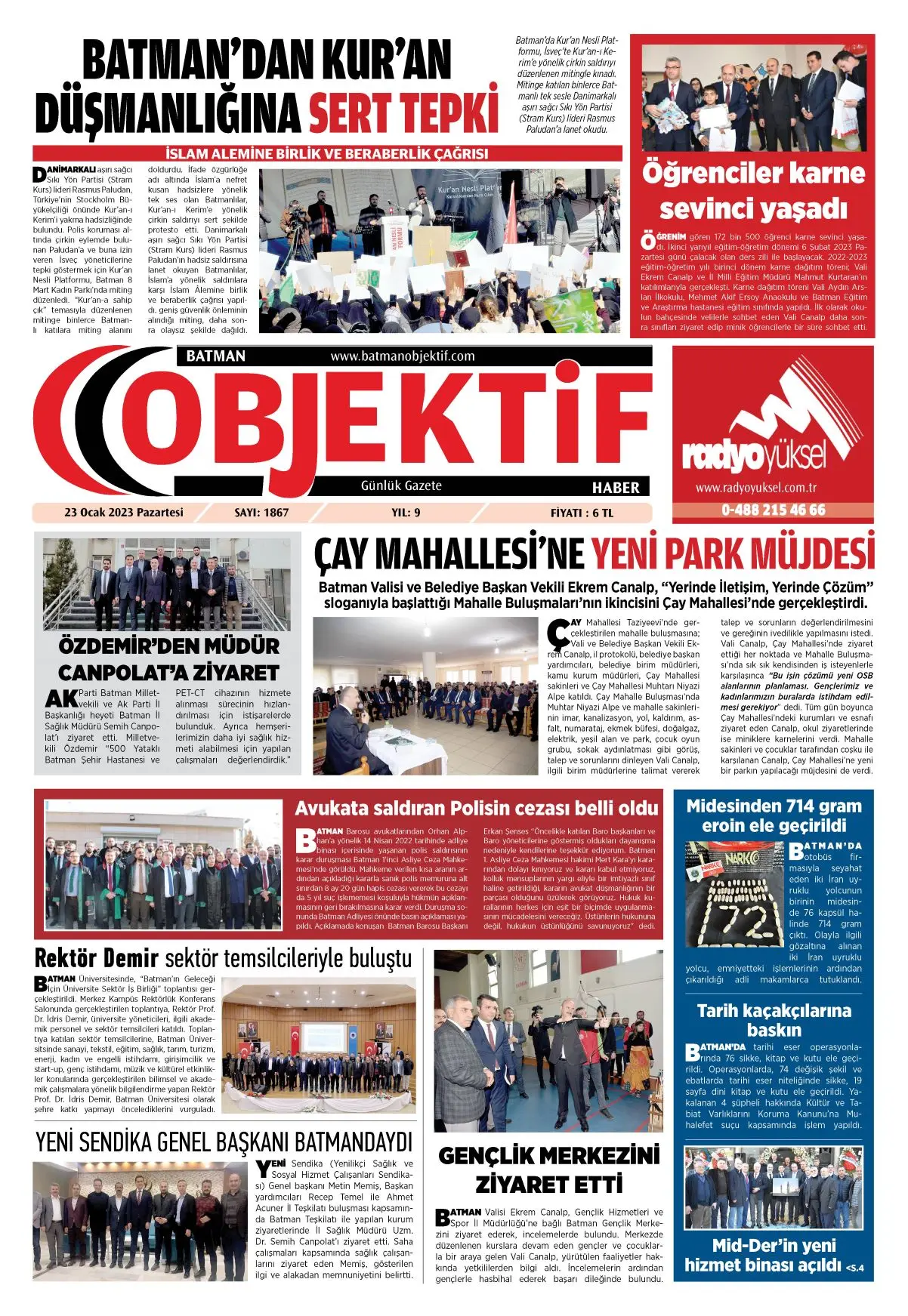 22.01.2023 tarihli sayı, 1. sayfa