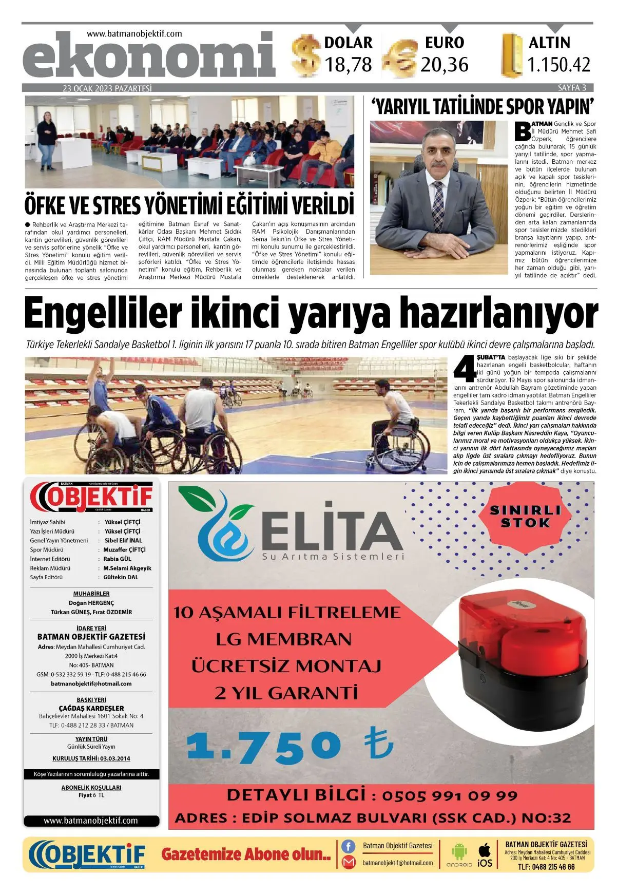 22.01.2023 tarihli sayı, 3. sayfa