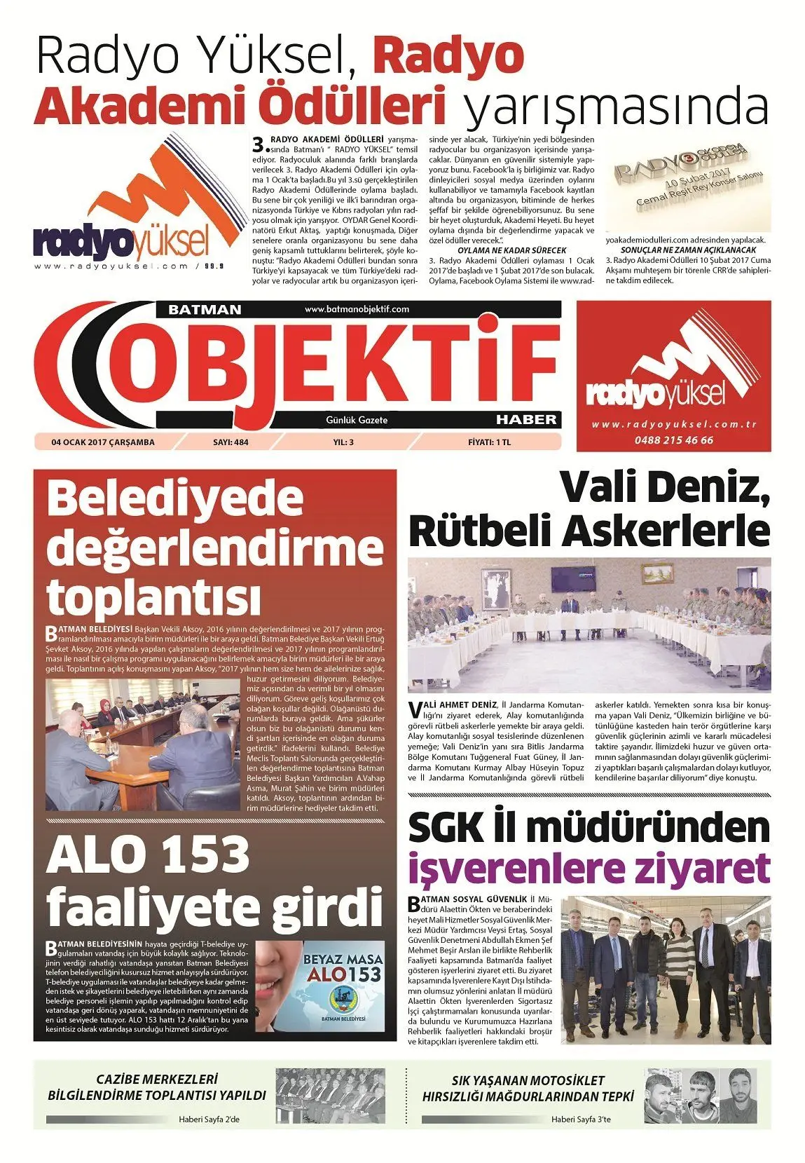 04.01.2017 tarihli sayı, 1. sayfa