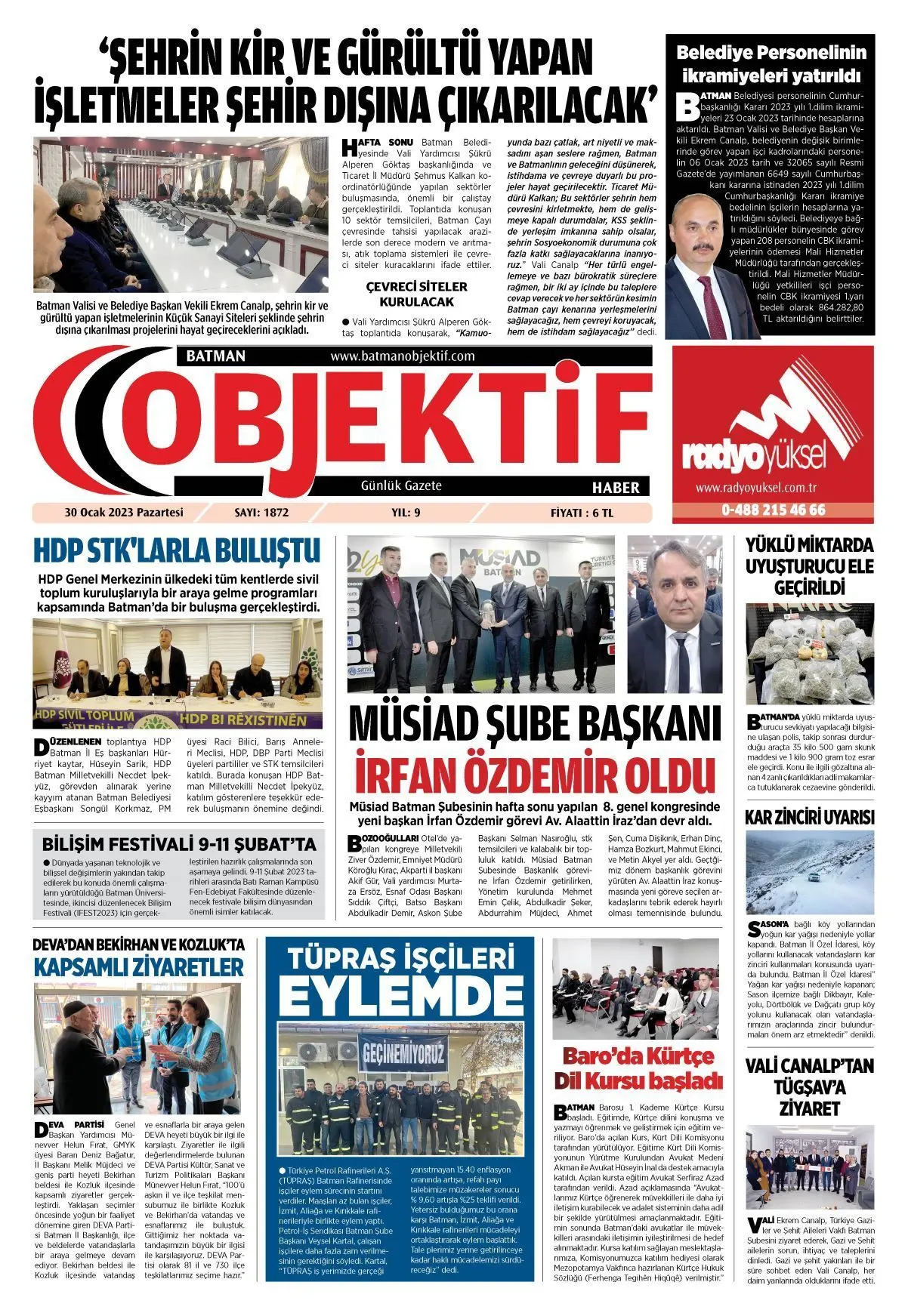 29.01.2023 tarihli sayı, 1. sayfa
