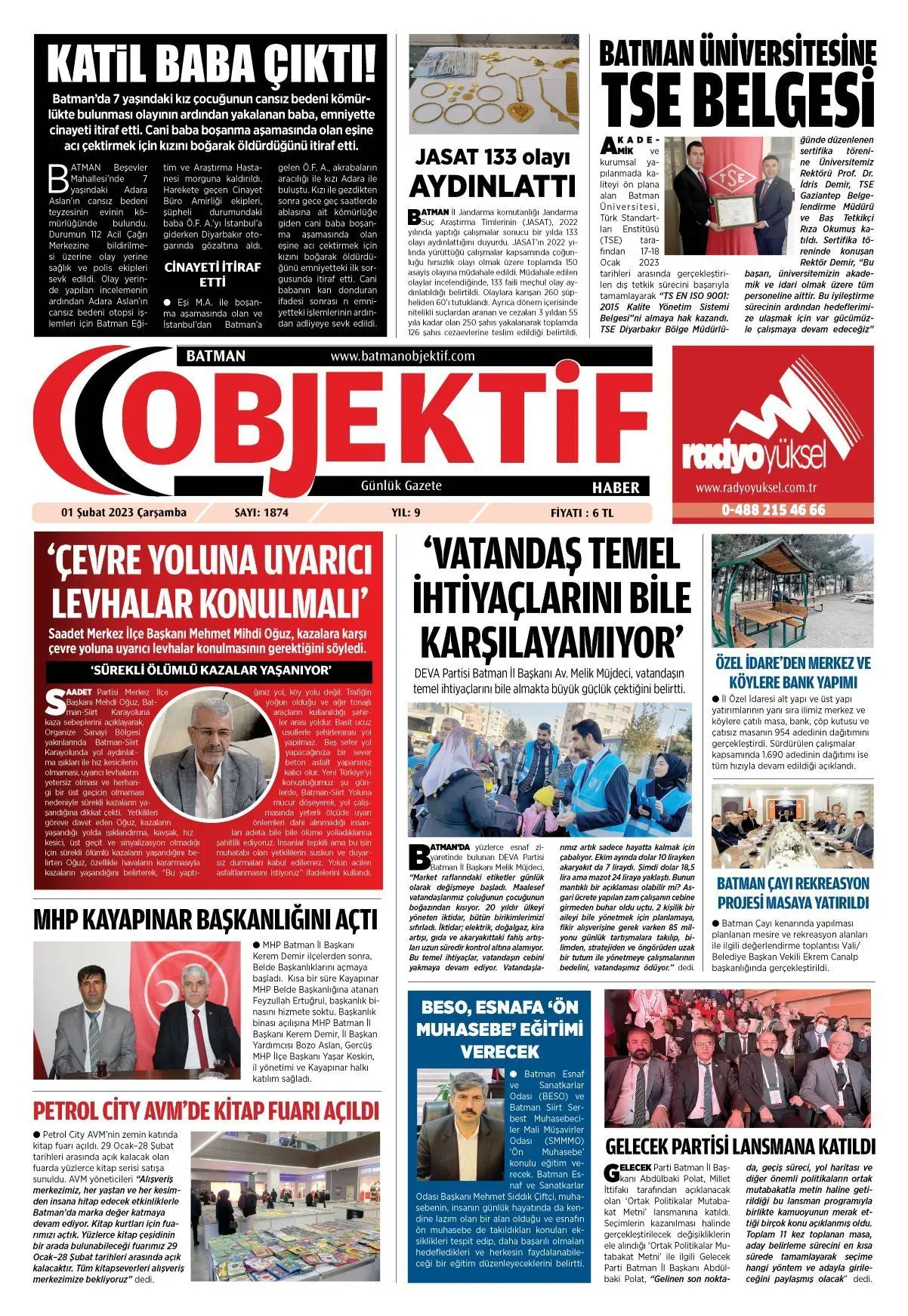 31.01.2023 tarihli sayı, 1. sayfa