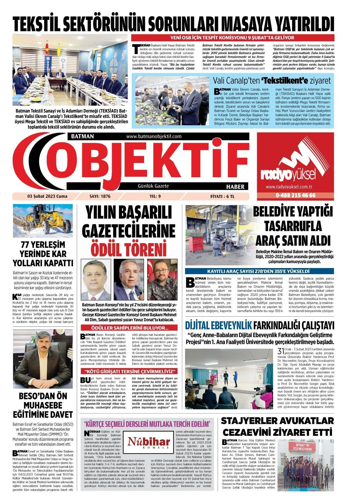 02.02.2023 tarihli sayı, 1. sayfa