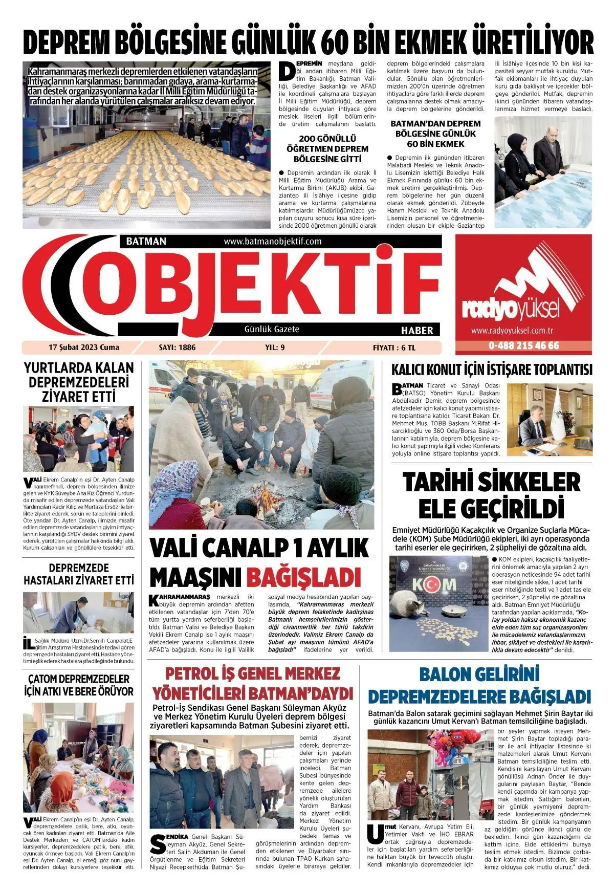 18.02.2023 tarihli sayı, 1. sayfa