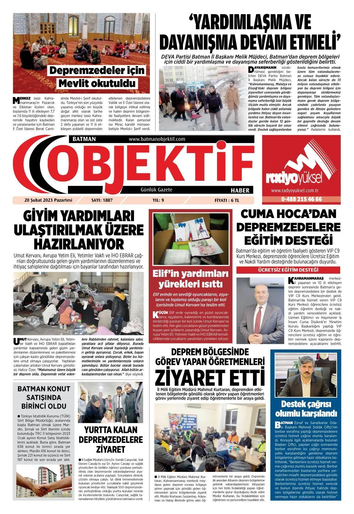 19.02.2023 tarihli sayı, 1. sayfa