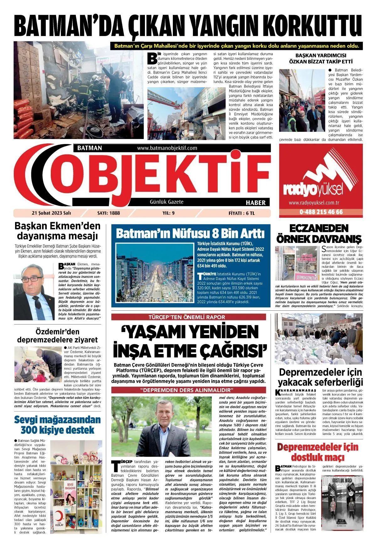 22.02.2023 tarihli sayı, 1. sayfa