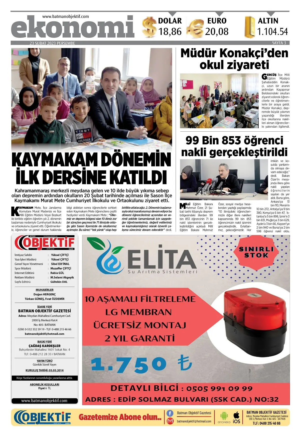 23.02.2023 tarihli sayı, 3. sayfa