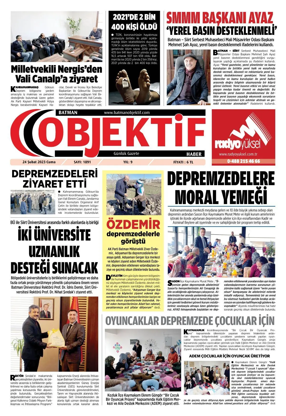 25.02.2023 tarihli sayı, 1. sayfa
