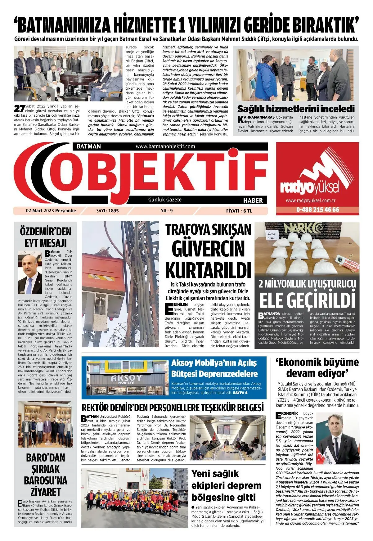02.03.2023 tarihli sayı, 1. sayfa