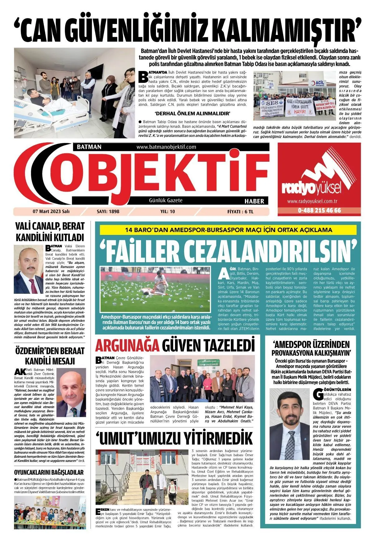 08.03.2023 tarihli sayı, 1. sayfa