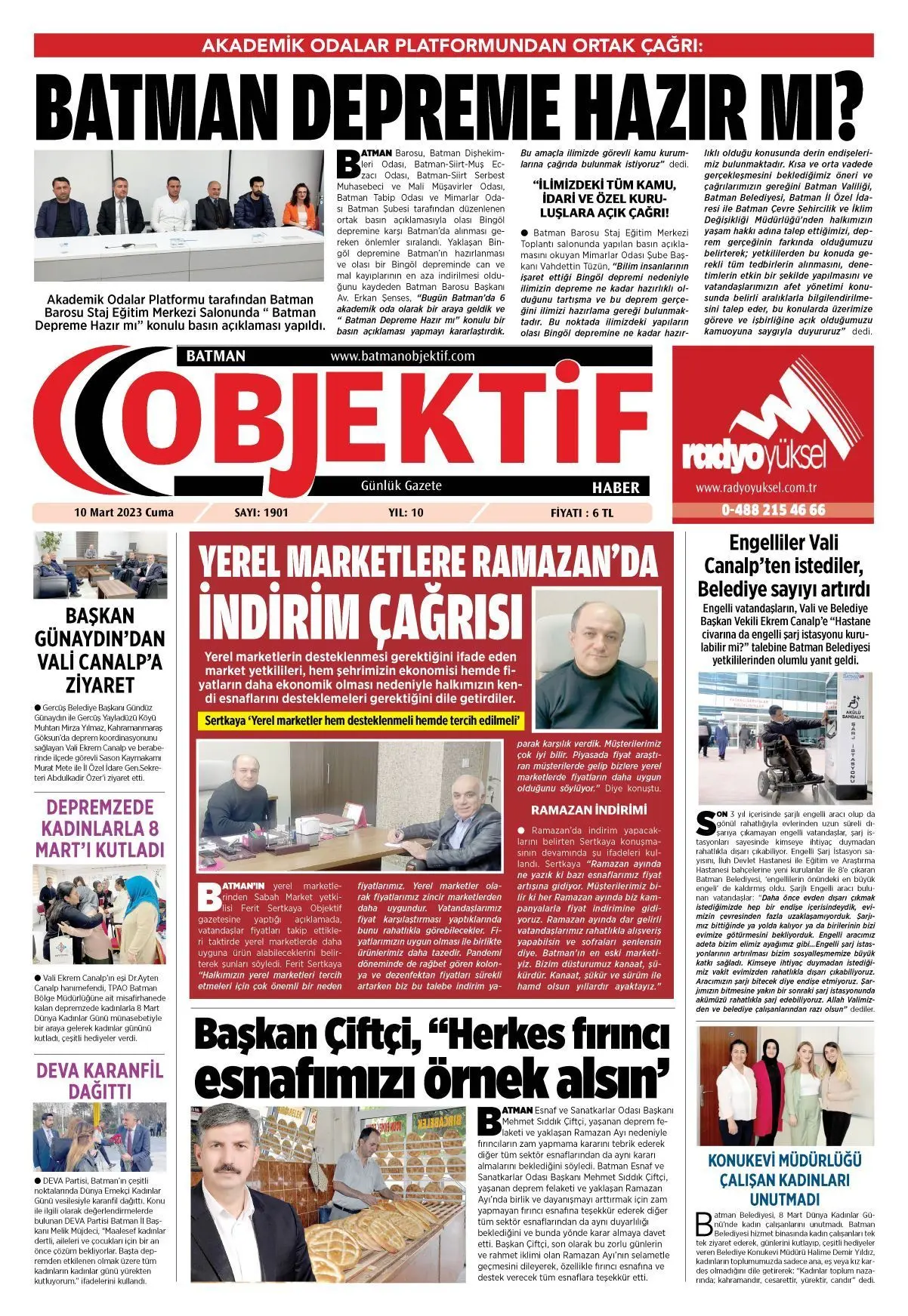 10.03.2023 tarihli sayı, 1. sayfa