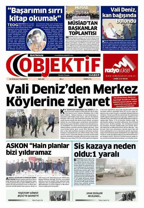 08.01.2017 tarihli sayı, 1. sayfa