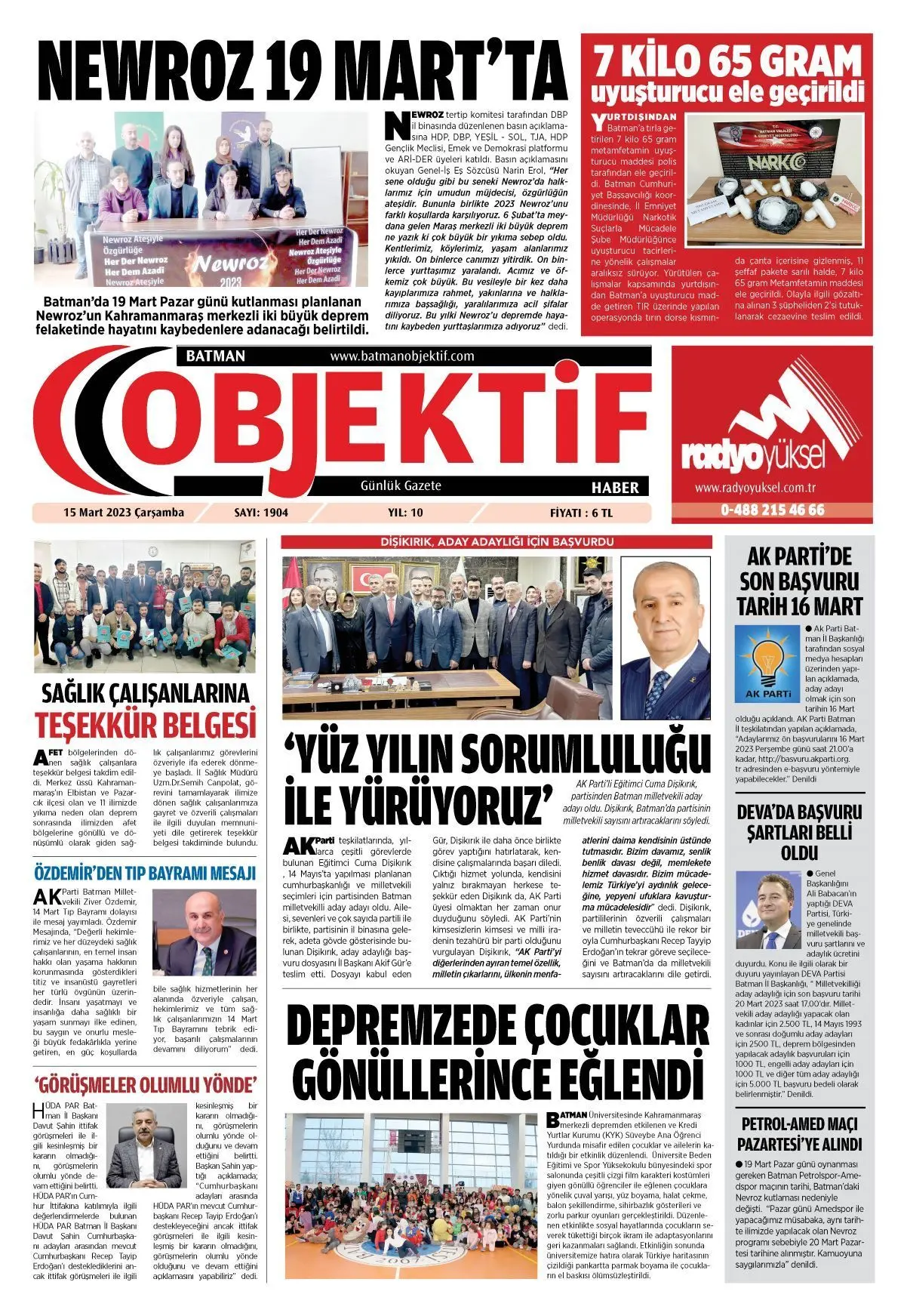 20.03.2023 tarihli sayı, 1. sayfa