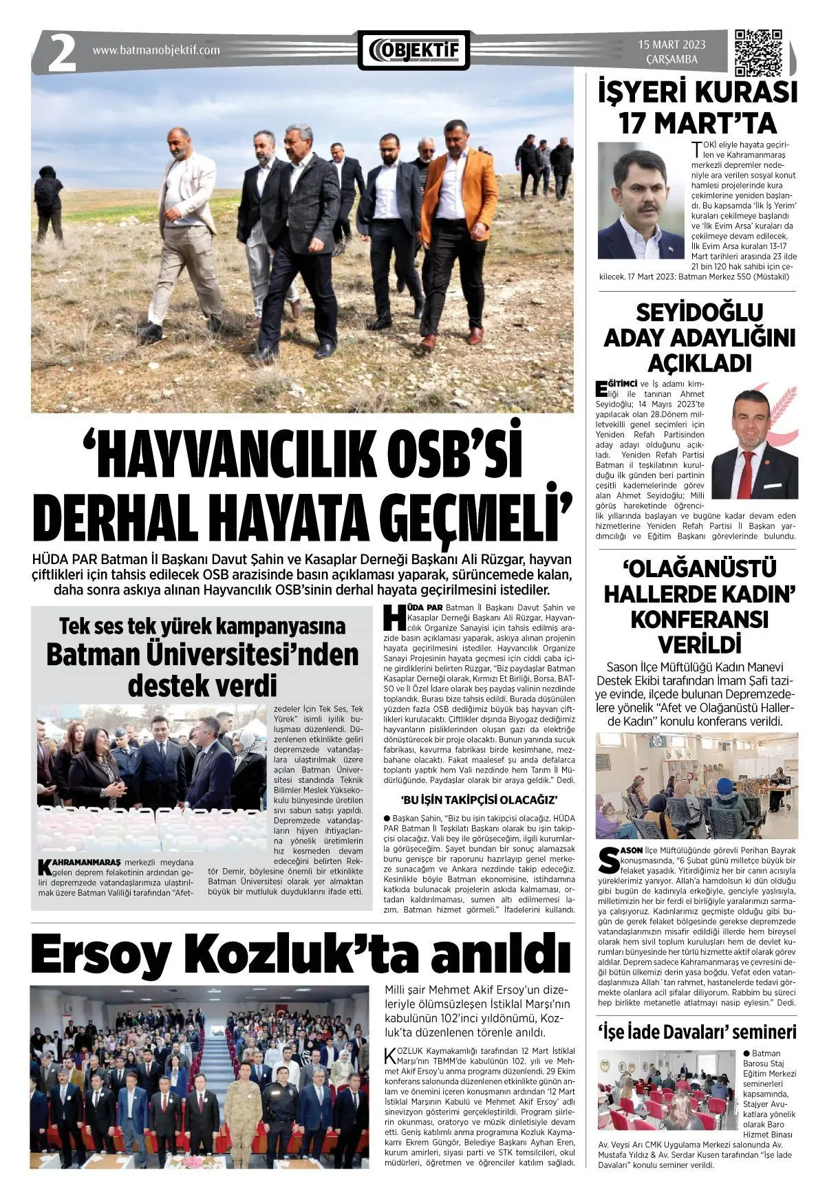 20.03.2023 tarihli sayı, 2. sayfa