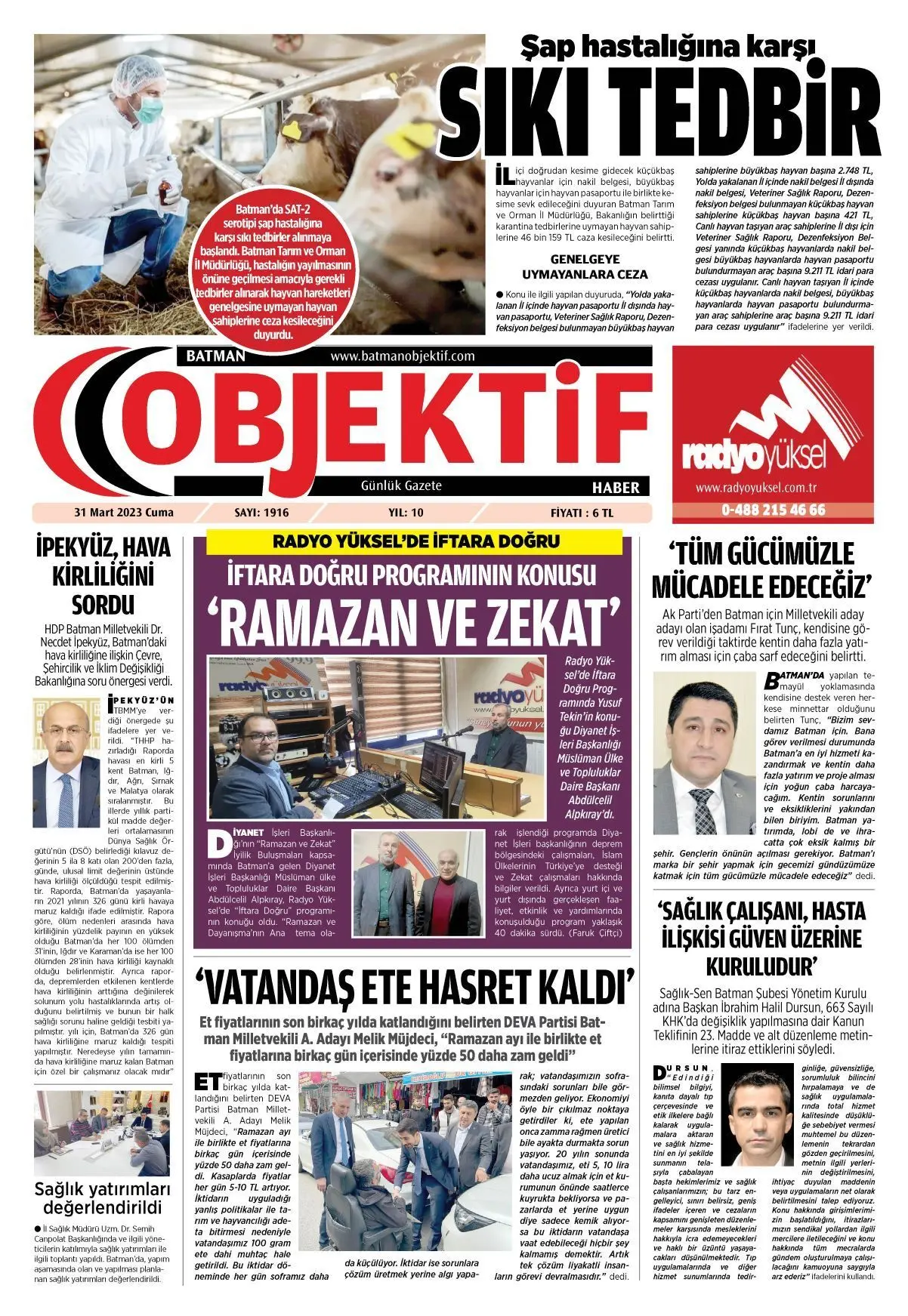 31.03.2023 tarihli sayı, 1. sayfa