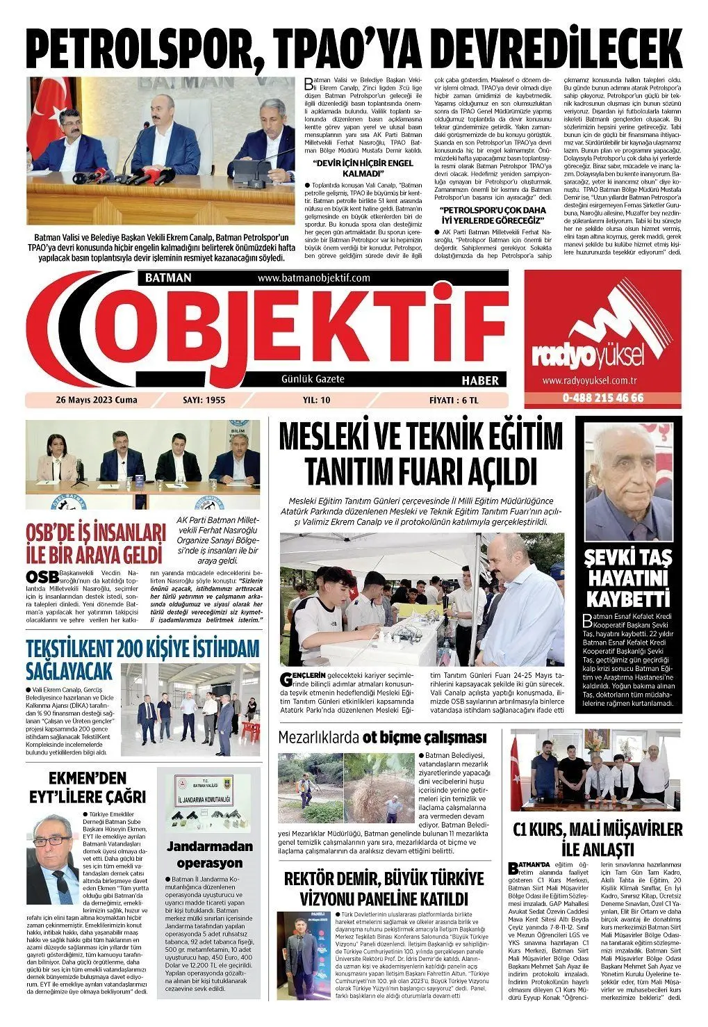 26.05.2023 tarihli sayı, 1. sayfa