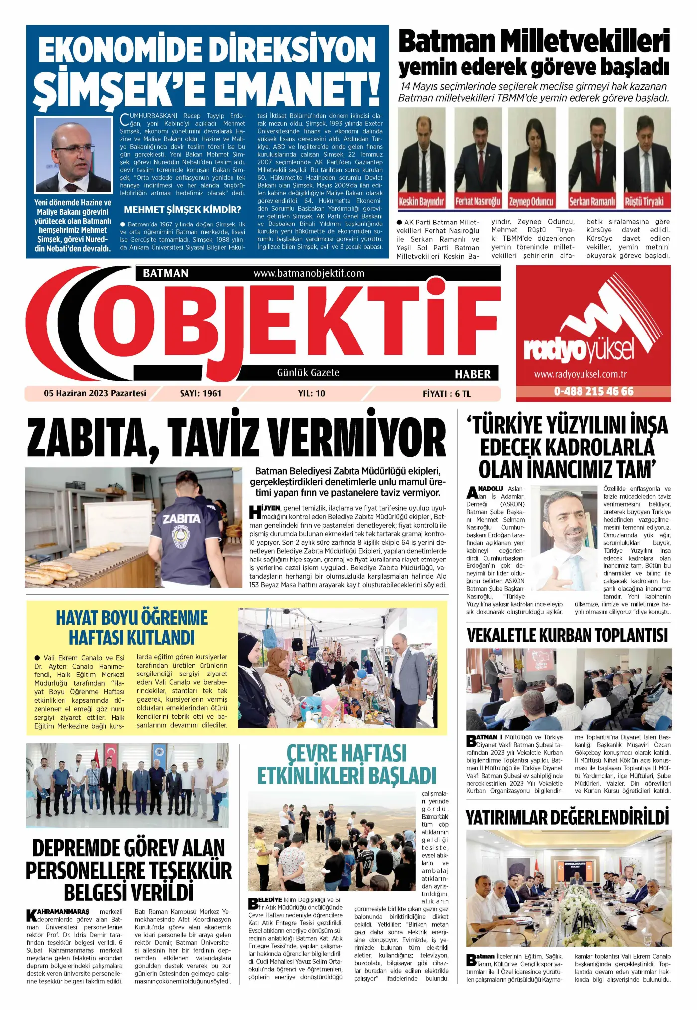 05.06.2023 tarihli sayı, 1. sayfa
