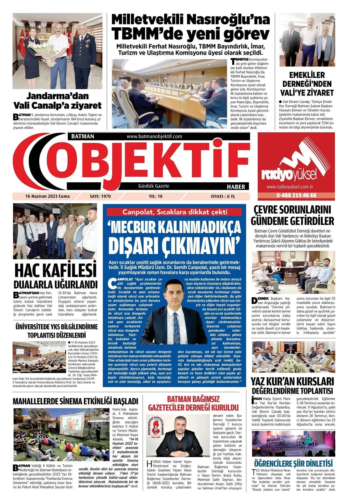 15.06.2023 tarihli sayı, 1. sayfa