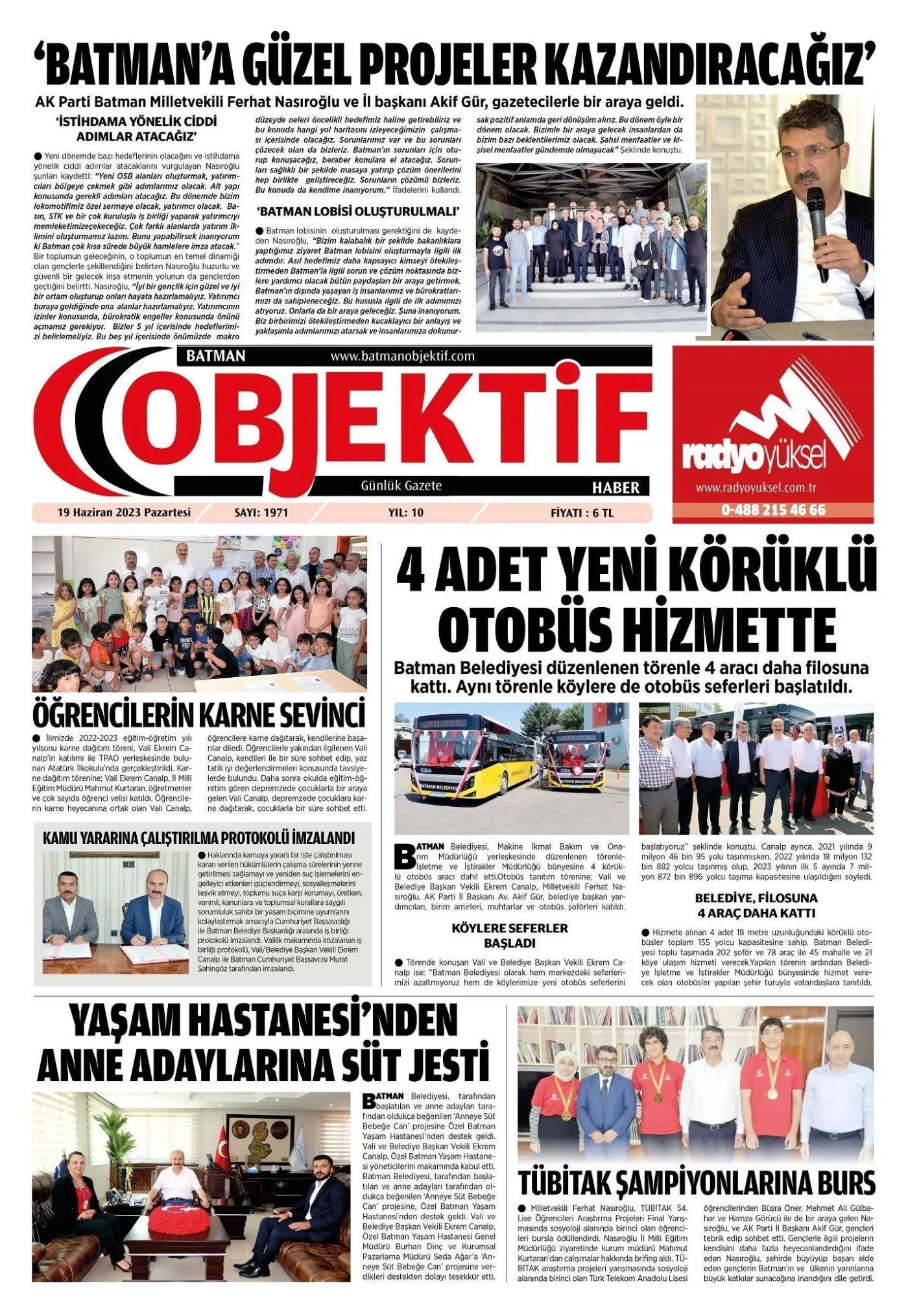 18.06.2023 tarihli sayı, 1. sayfa