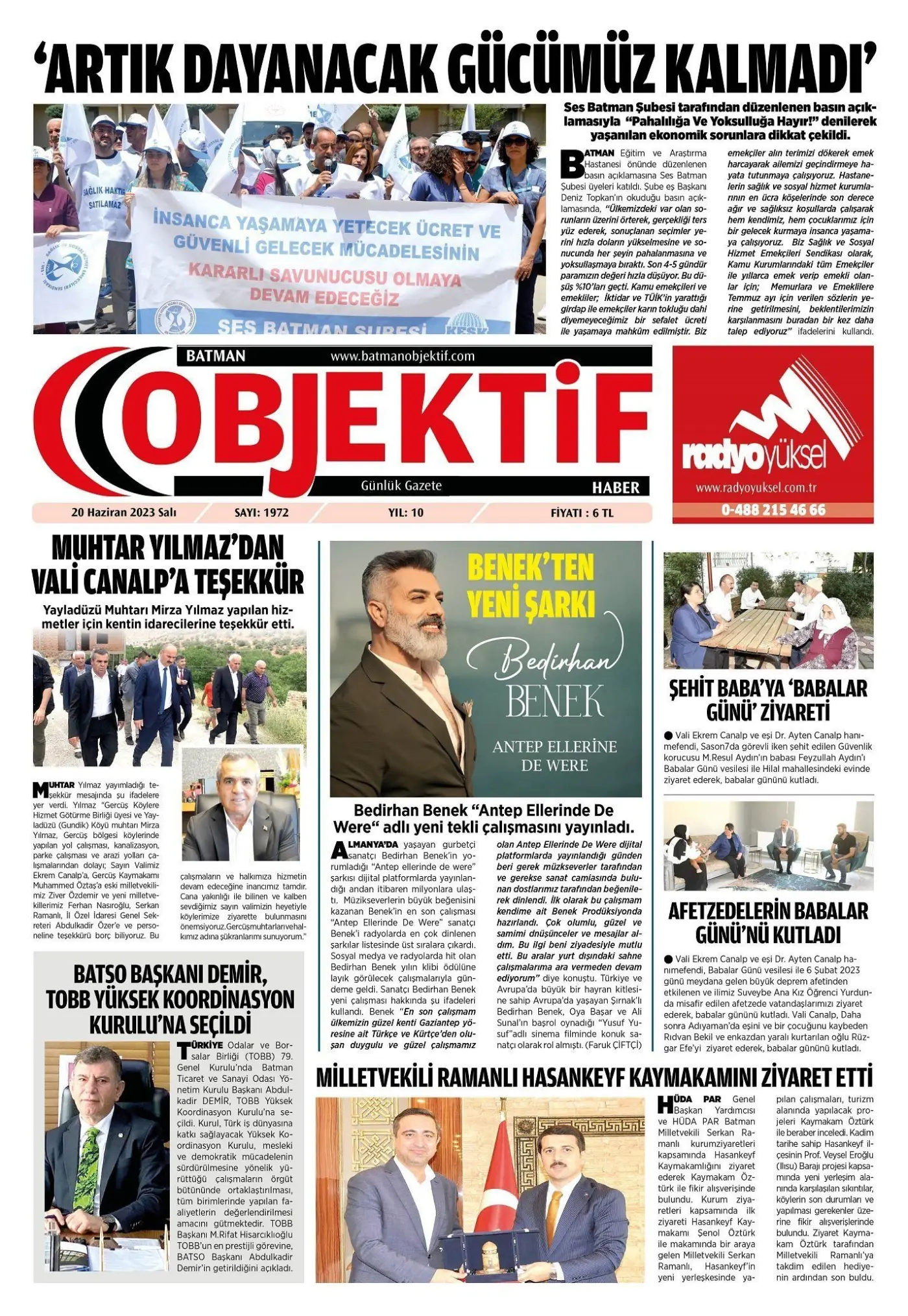 19.06.2023 tarihli sayı, 1. sayfa