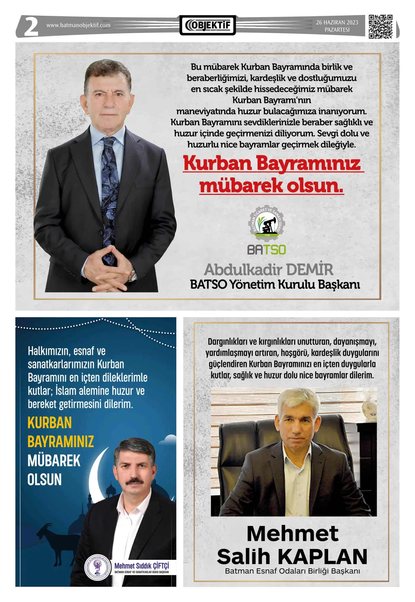 26.06.2023 tarihli sayı, 1. sayfa