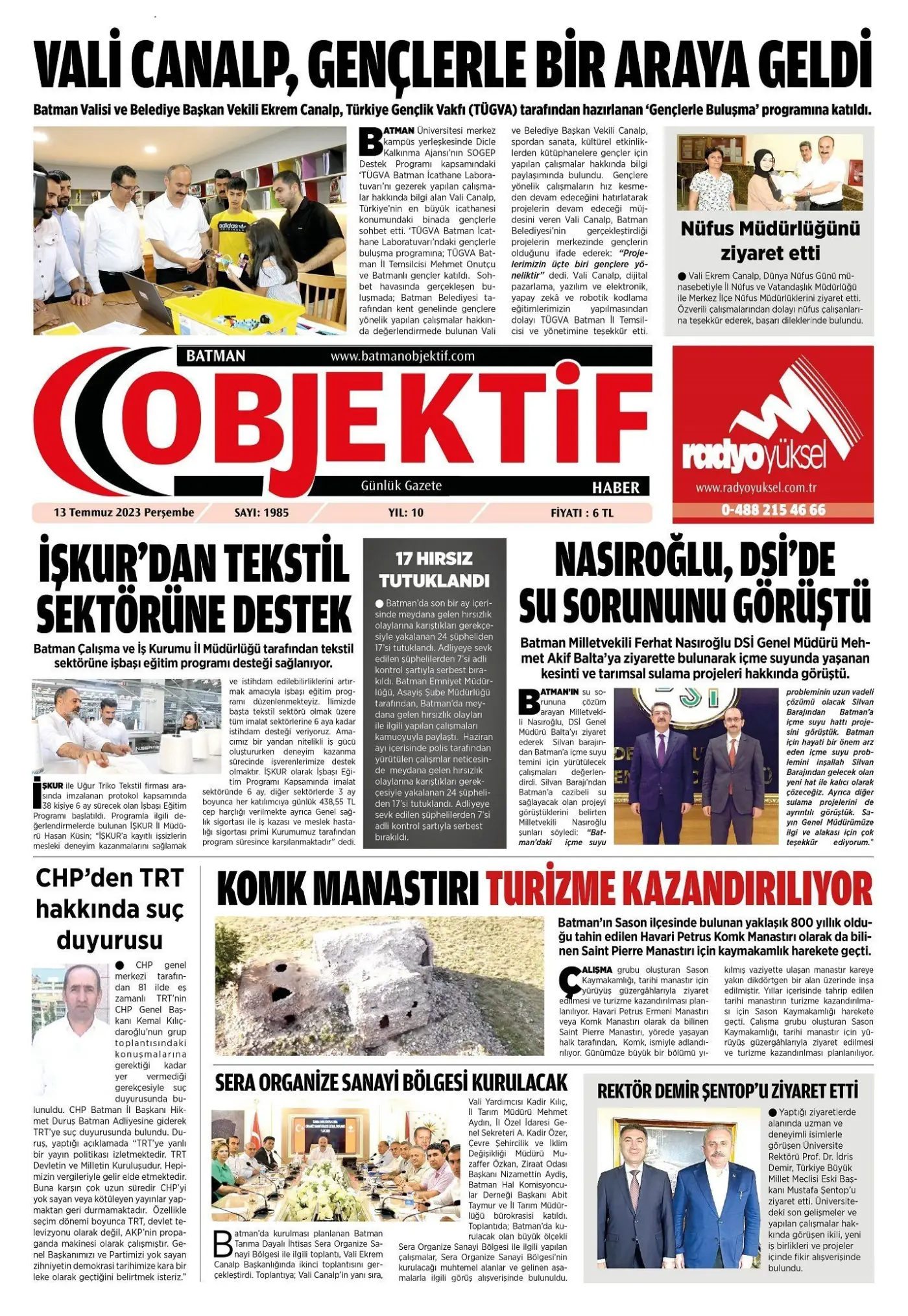 12.07.2023 tarihli sayı, 1. sayfa