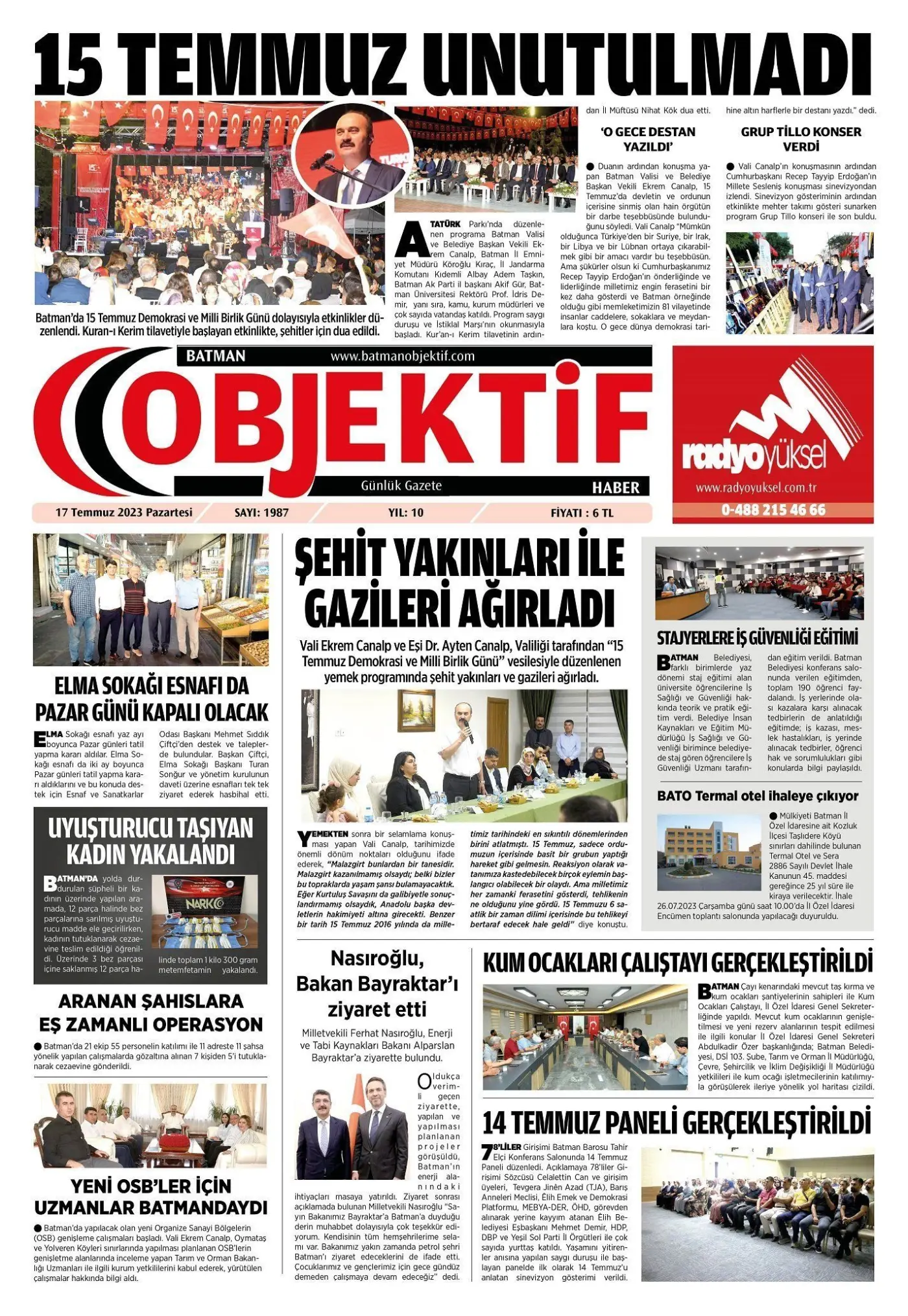 17.07.2023 tarihli sayı, 1. sayfa