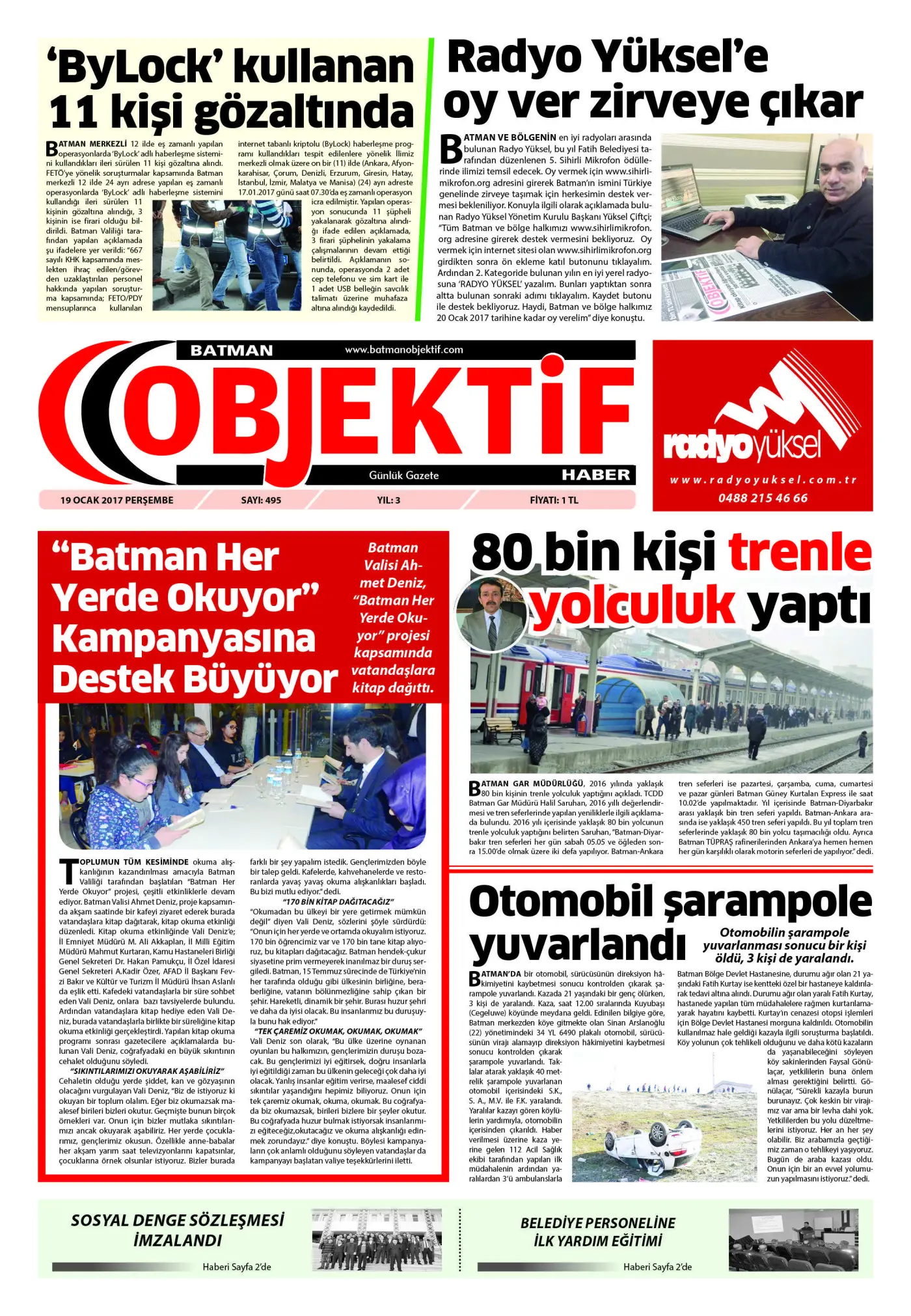 19.01.2017 tarihli sayı, 1. sayfa