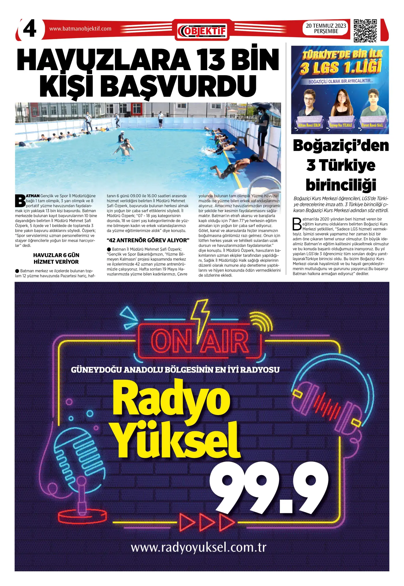 20.07.2023 tarihli sayı, 4. sayfa