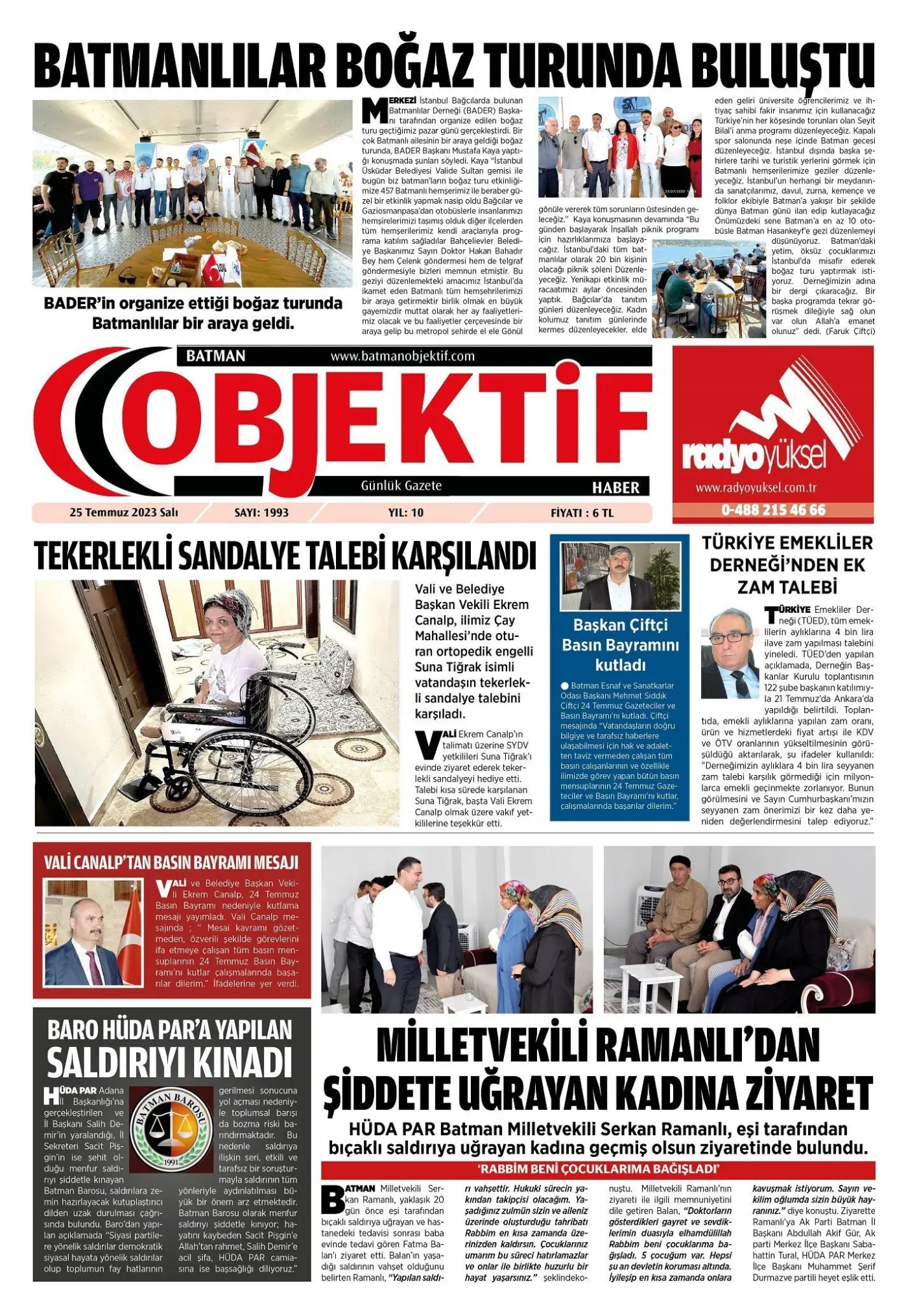 25.07.2023 tarihli sayı, 1. sayfa