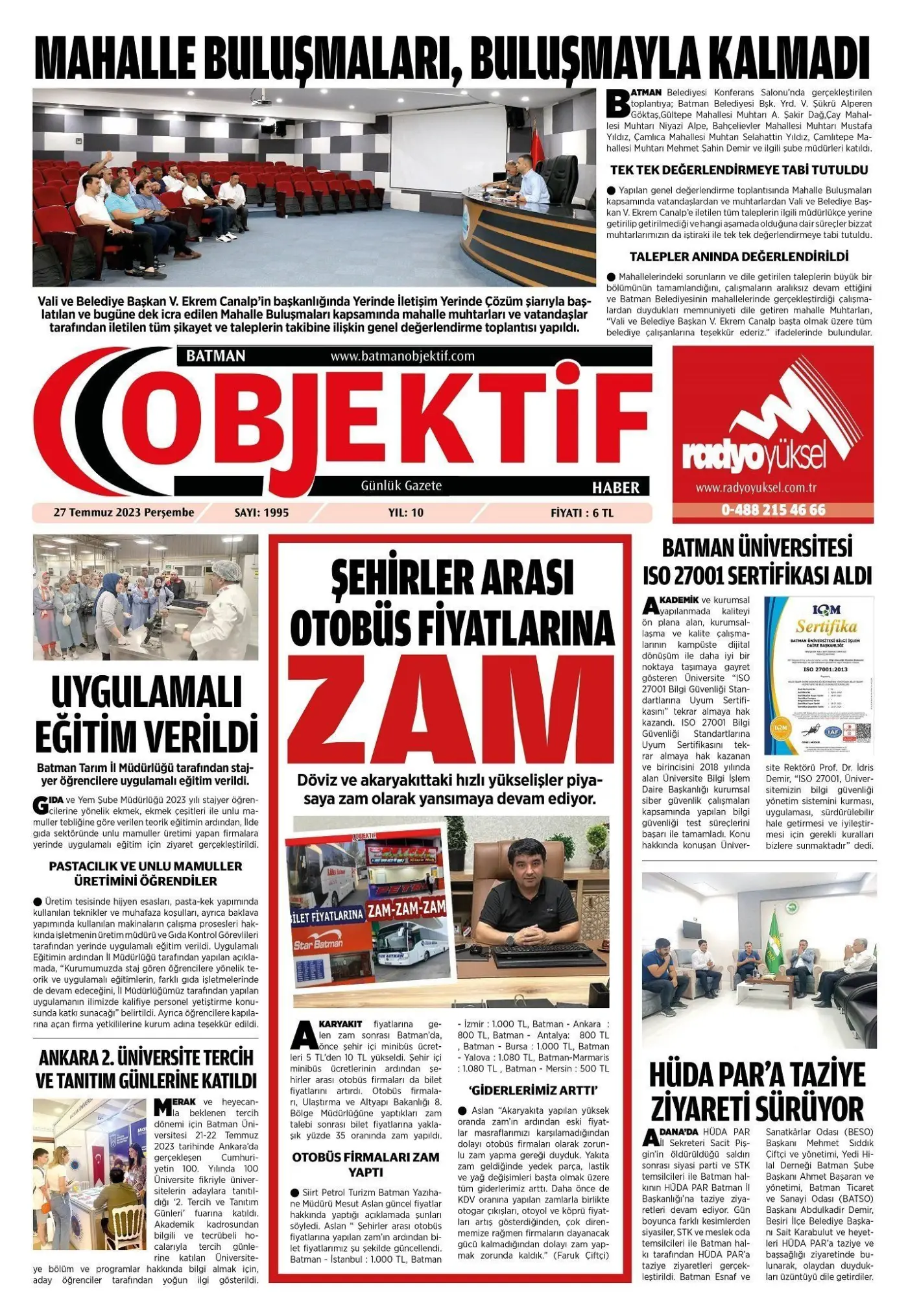 28.07.2023 tarihli sayı, 1. sayfa