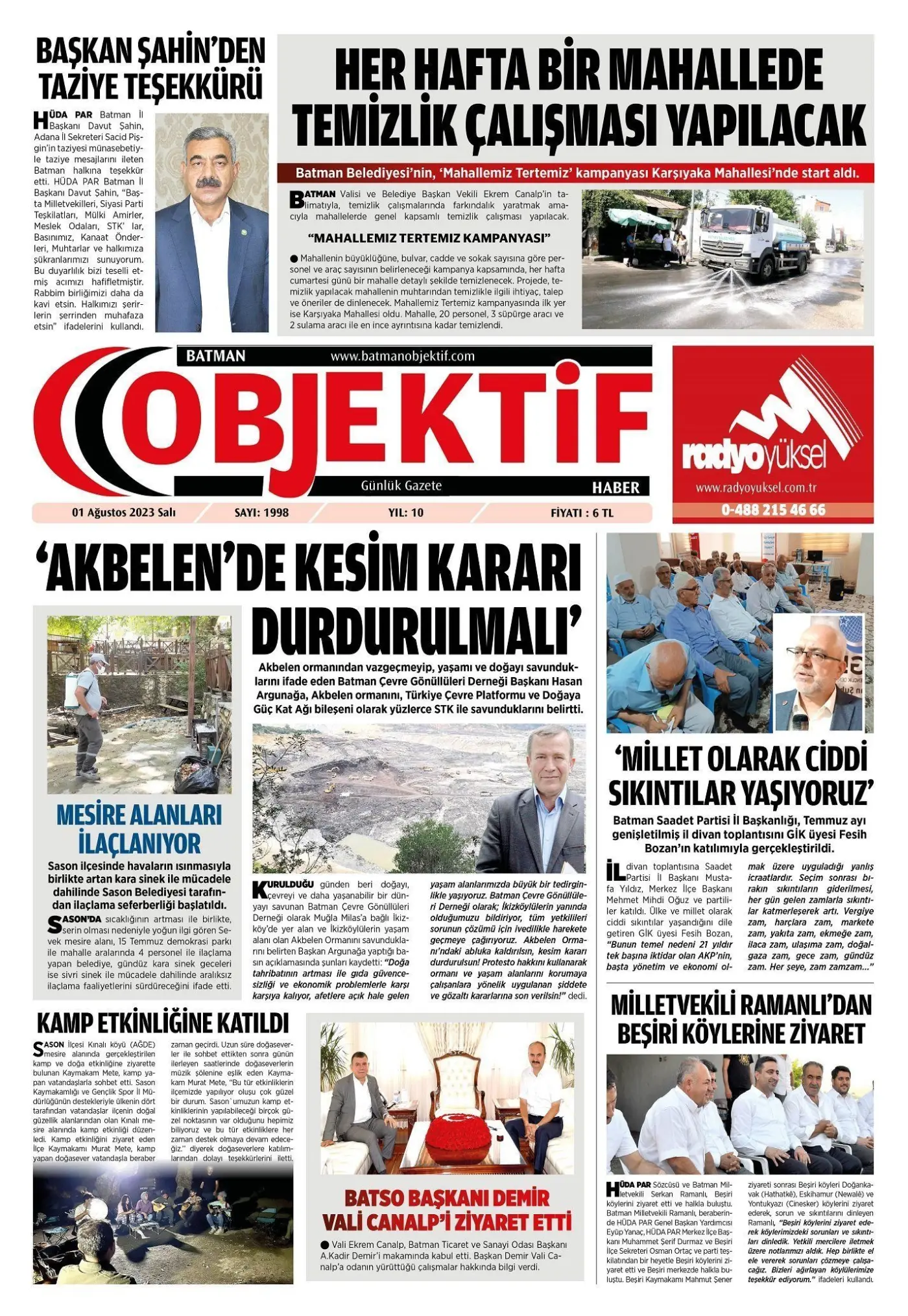 01.08.2023 tarihli sayı, 1. sayfa