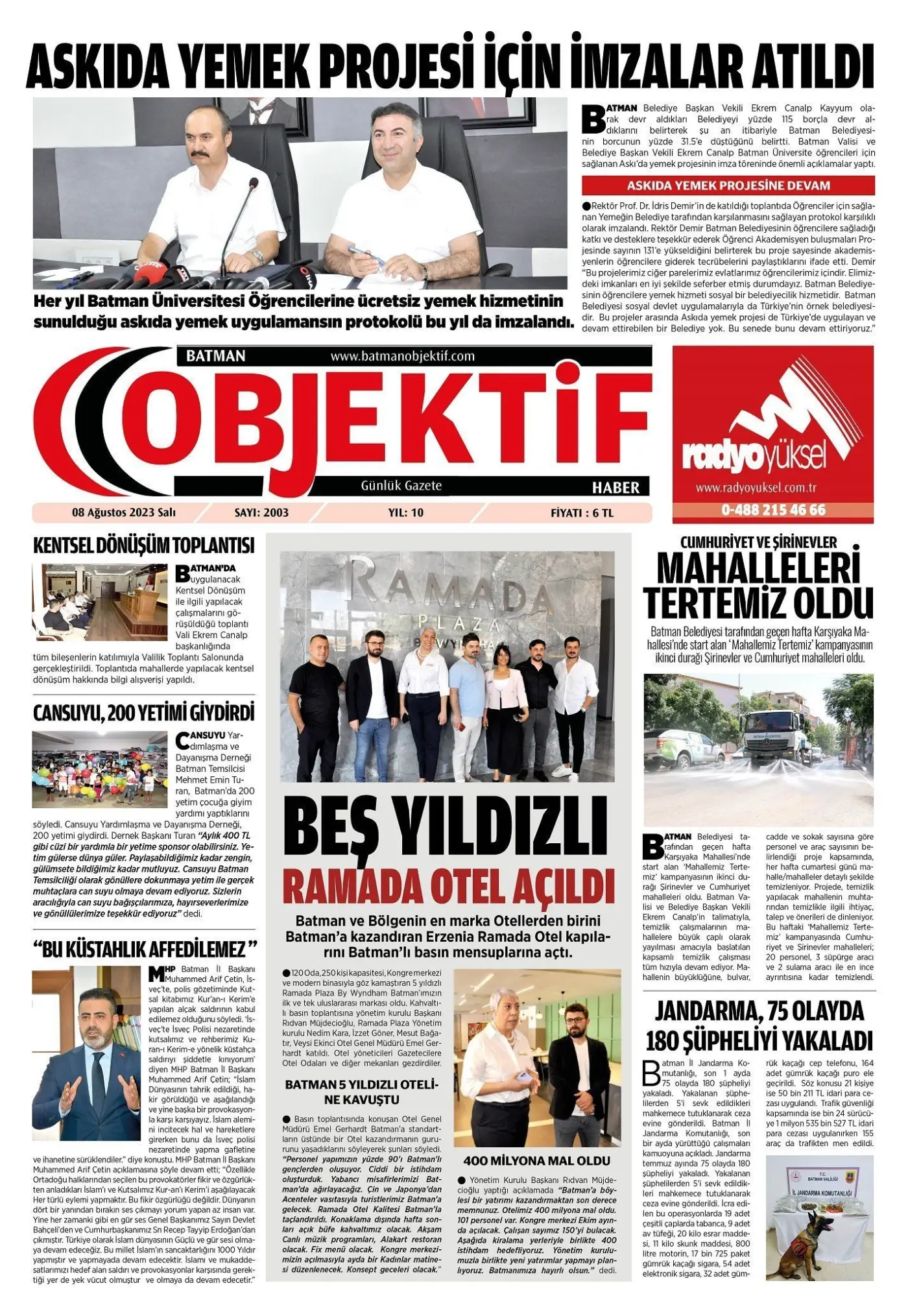 08.08.2023 tarihli sayı, 1. sayfa