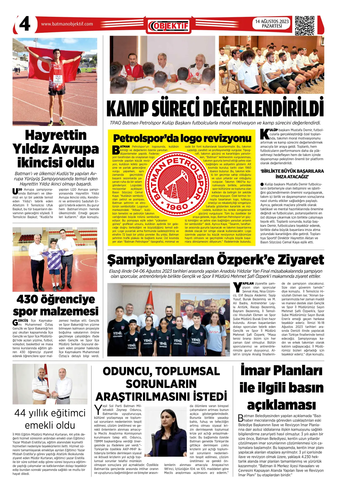 14.08.2023 tarihli sayı, 4. sayfa