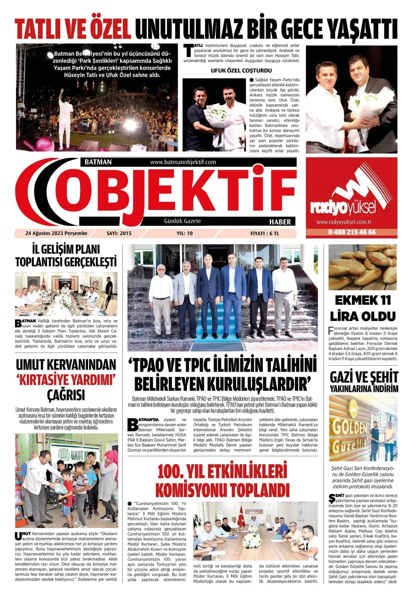 24.08.2023 tarihli sayı, 1. sayfa