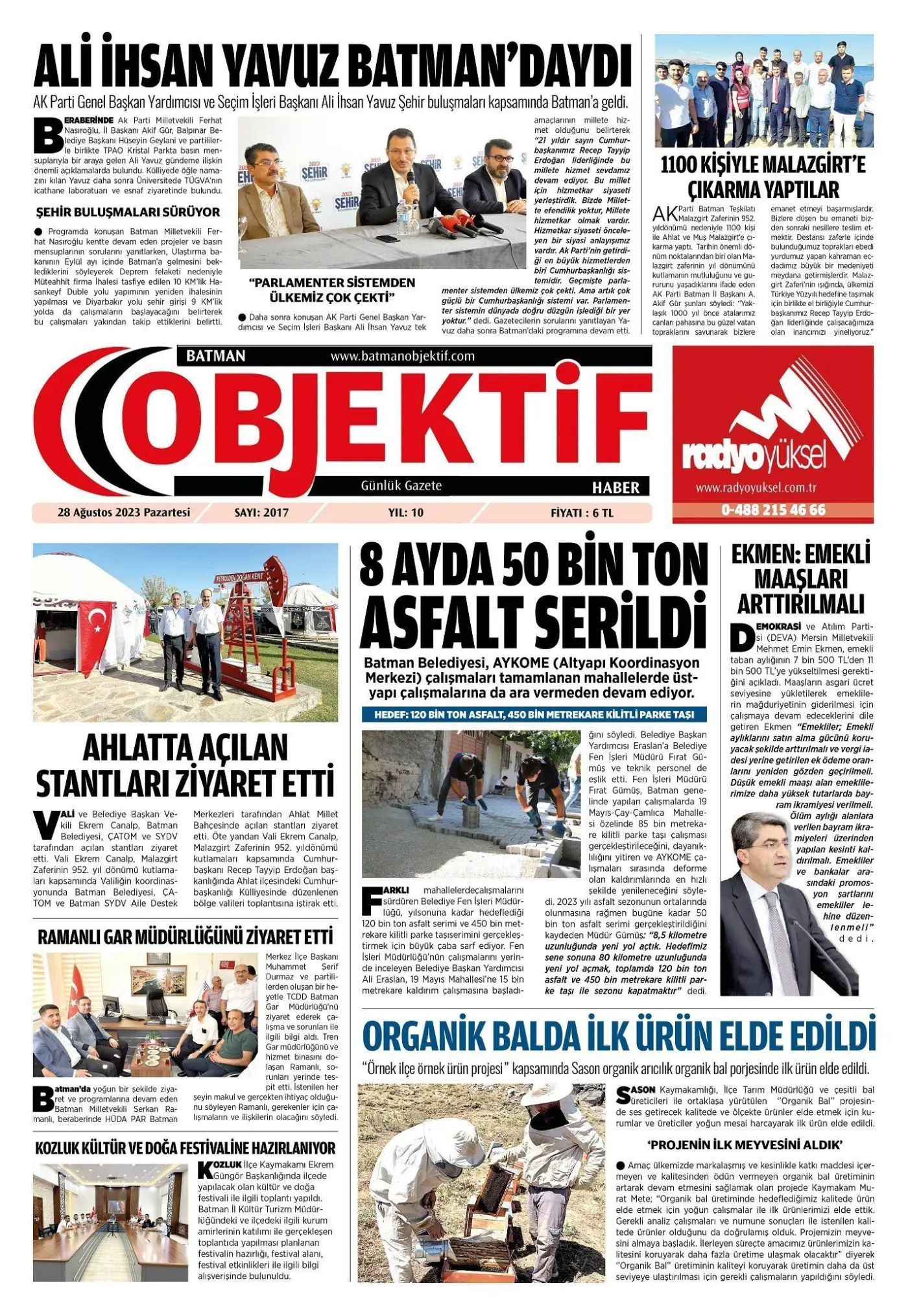 28.08.2023 tarihli sayı, 1. sayfa