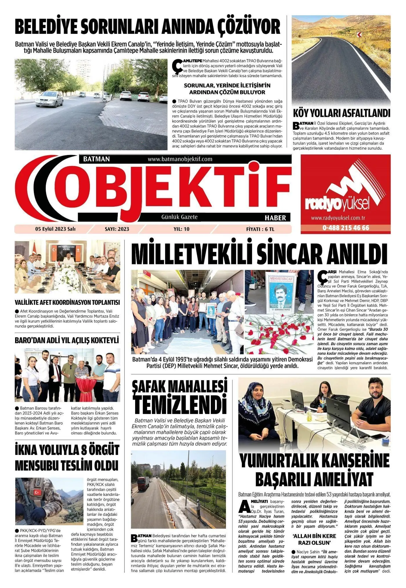 07.09.2023 tarihli sayı, 1. sayfa