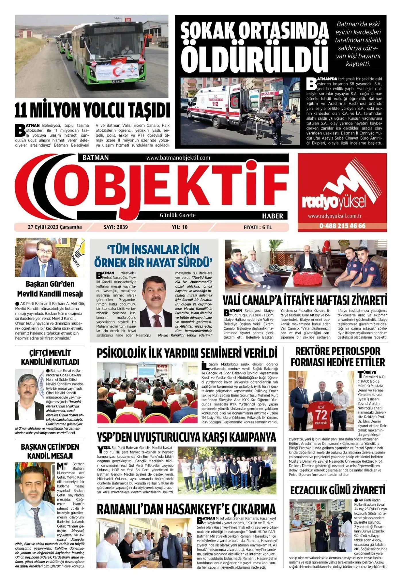 27.09.2023 tarihli sayı, 1. sayfa