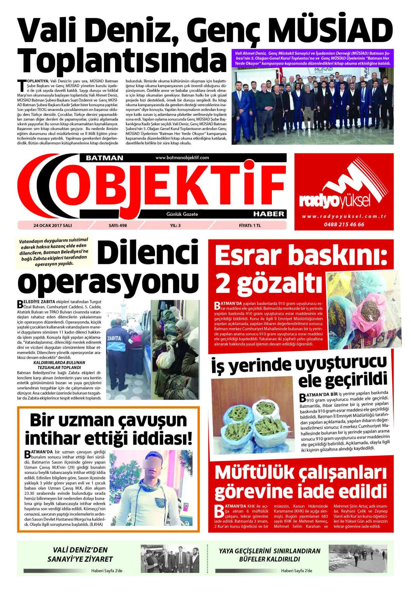 24.01.2017 tarihli sayı, 1. sayfa
