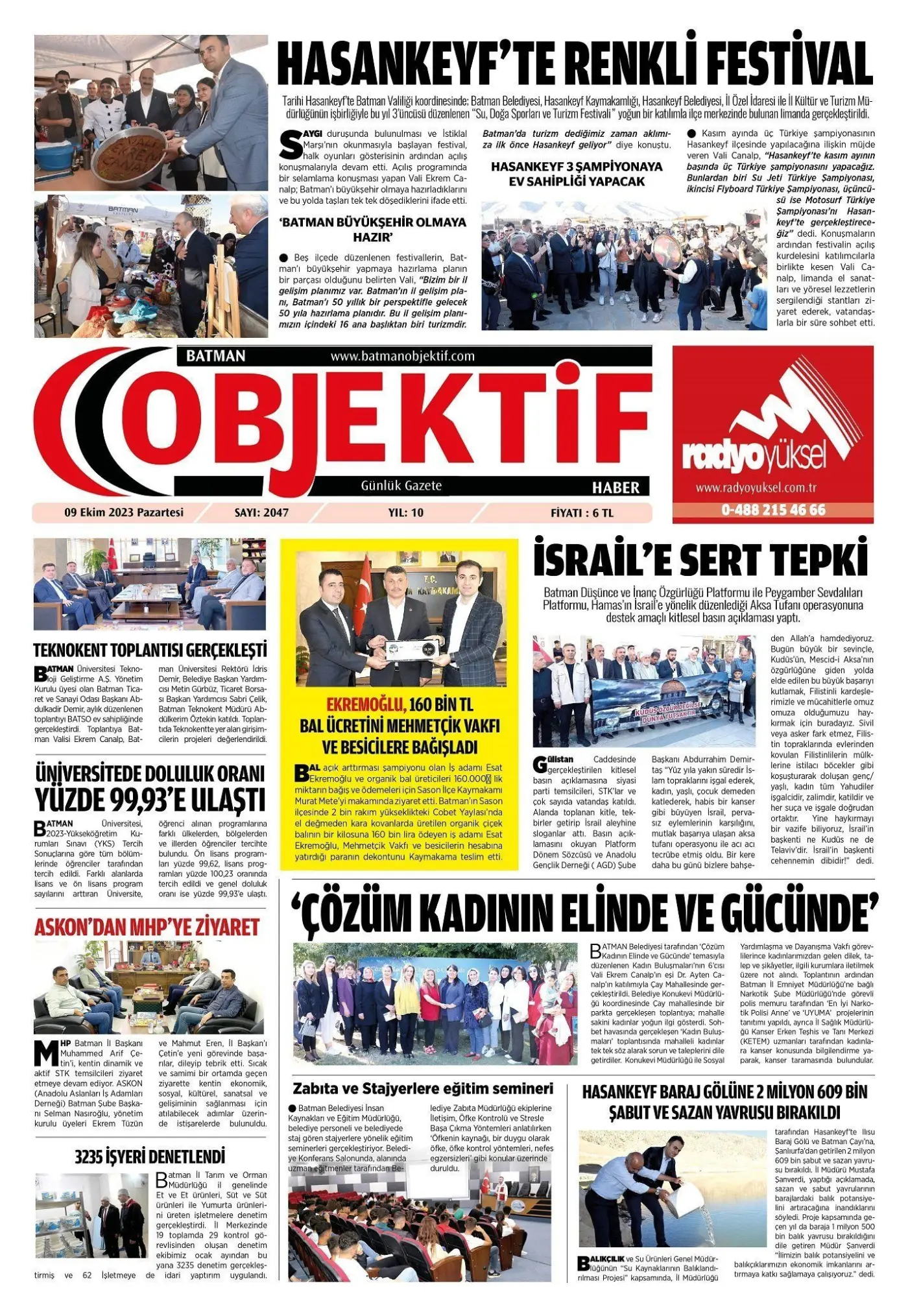 09.10.2023 tarihli sayı, 1. sayfa