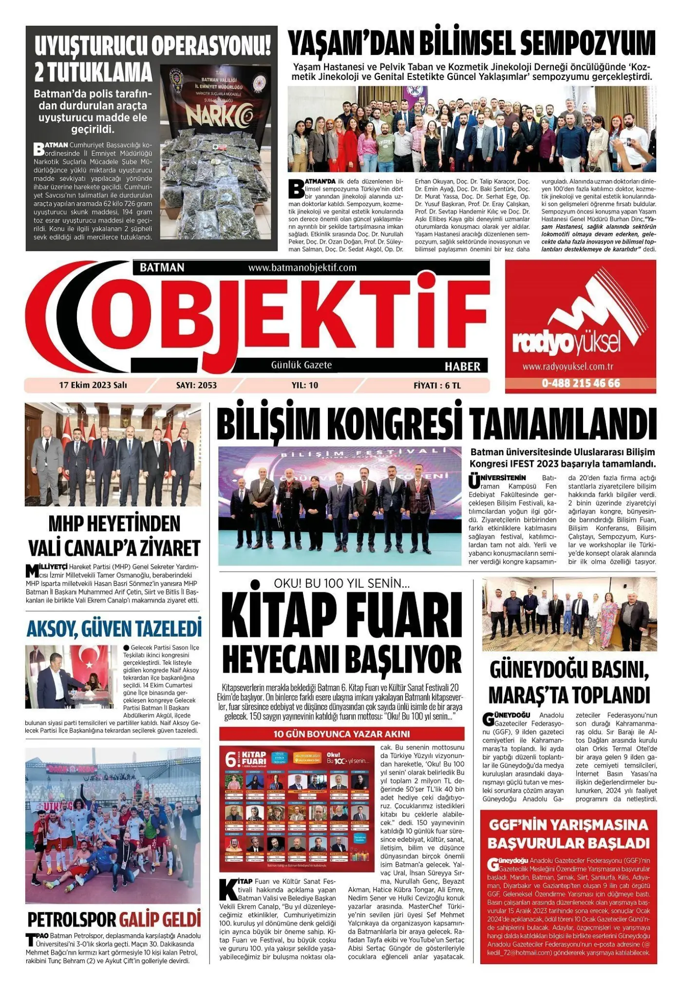 16.10.2023 tarihli sayı, 1. sayfa