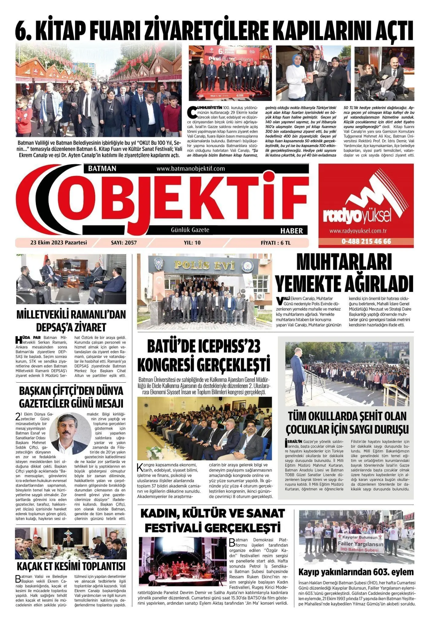 23.10.2023 tarihli sayı, 1. sayfa