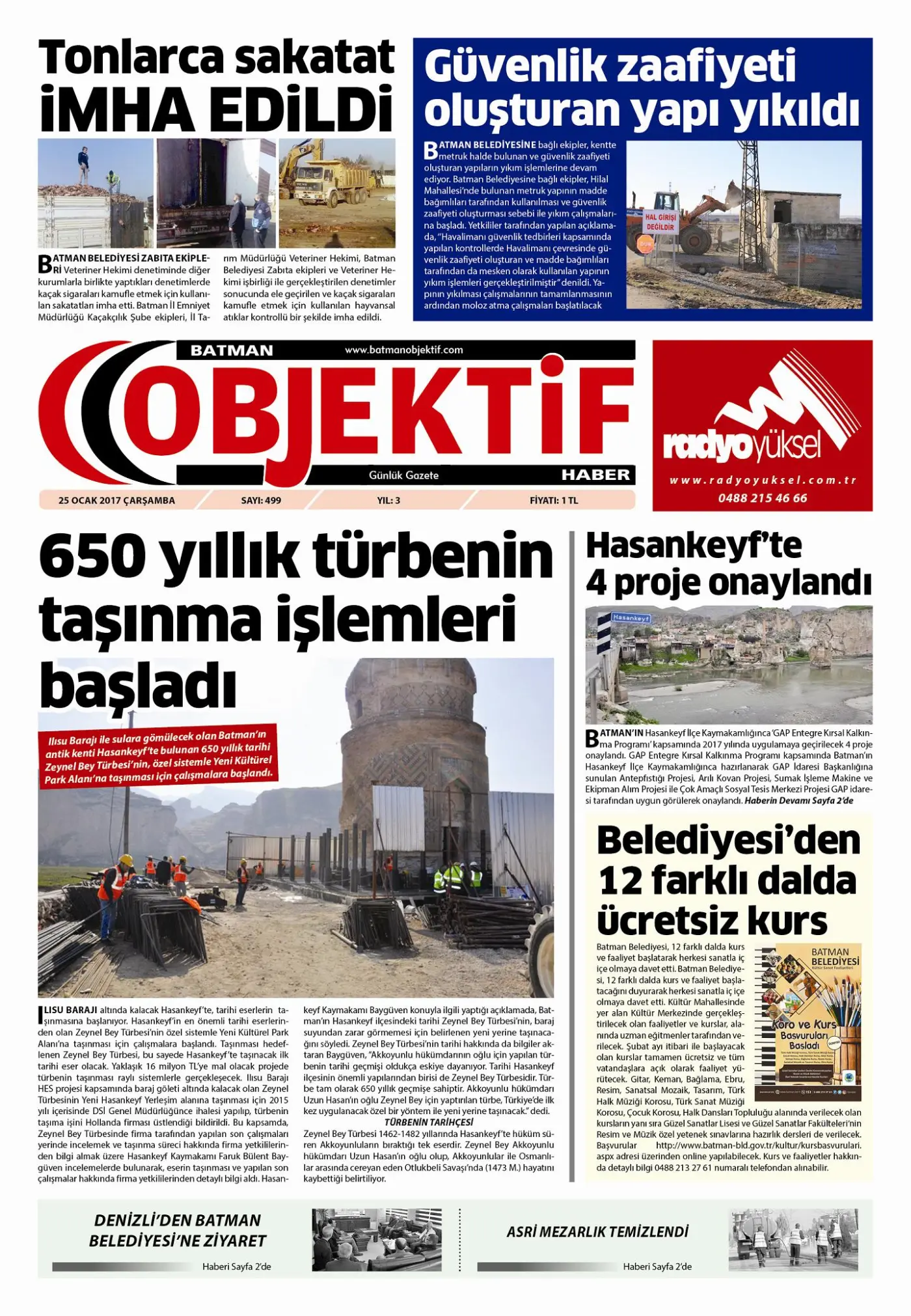 25.01.2017 tarihli sayı, 1. sayfa