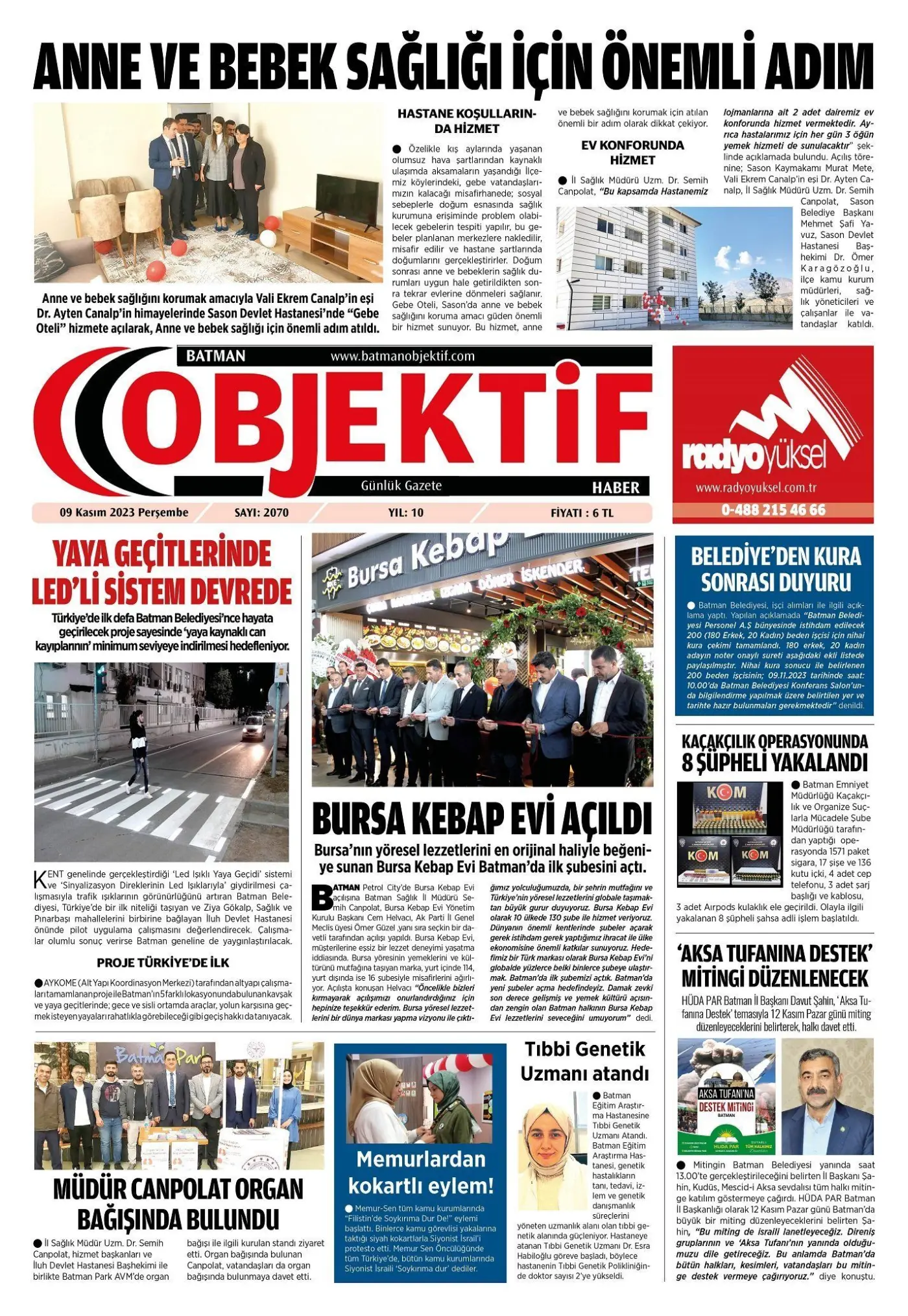 09.11.2023 tarihli sayı, 1. sayfa