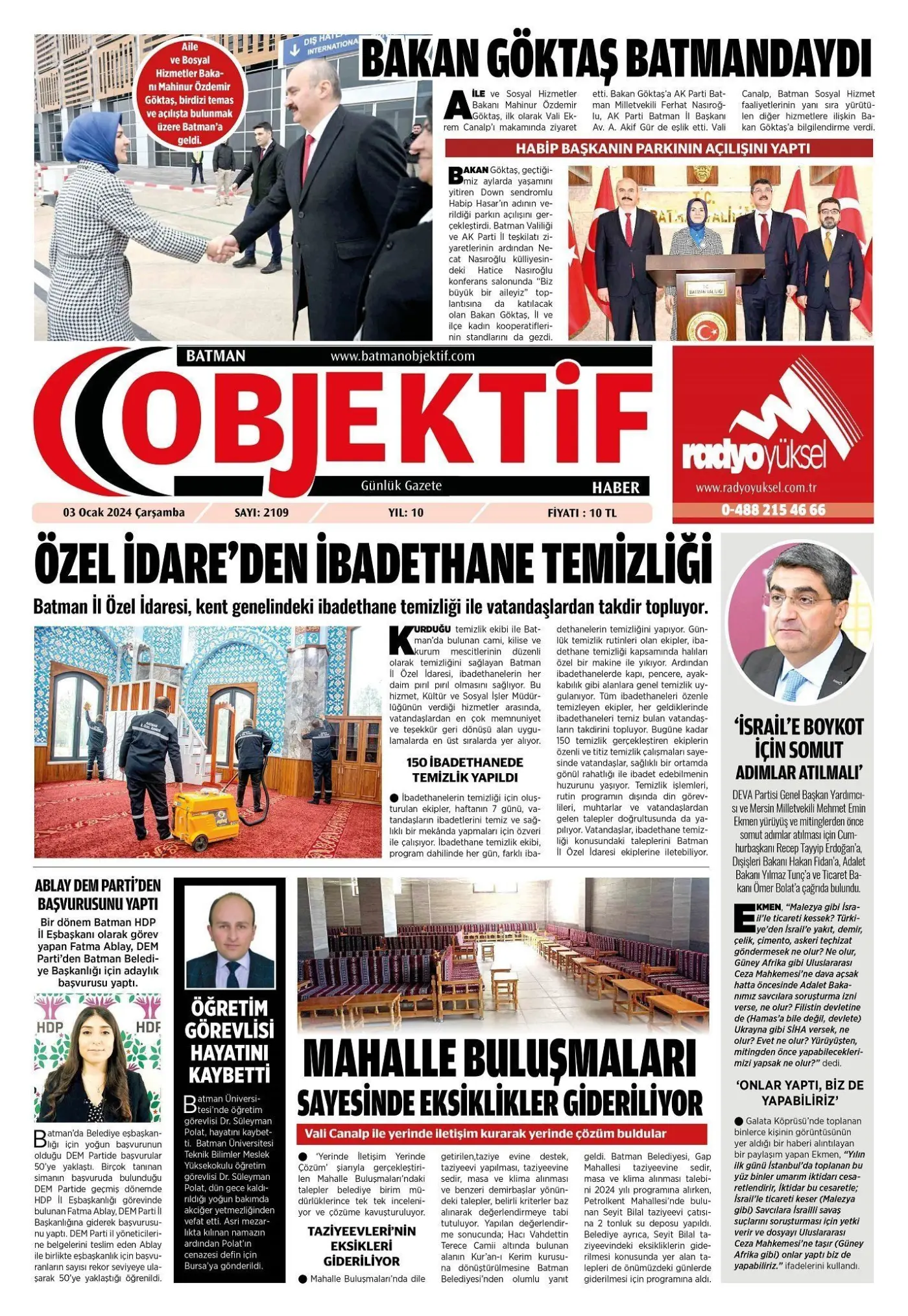 03.01.2024 tarihli sayı, 1. sayfa