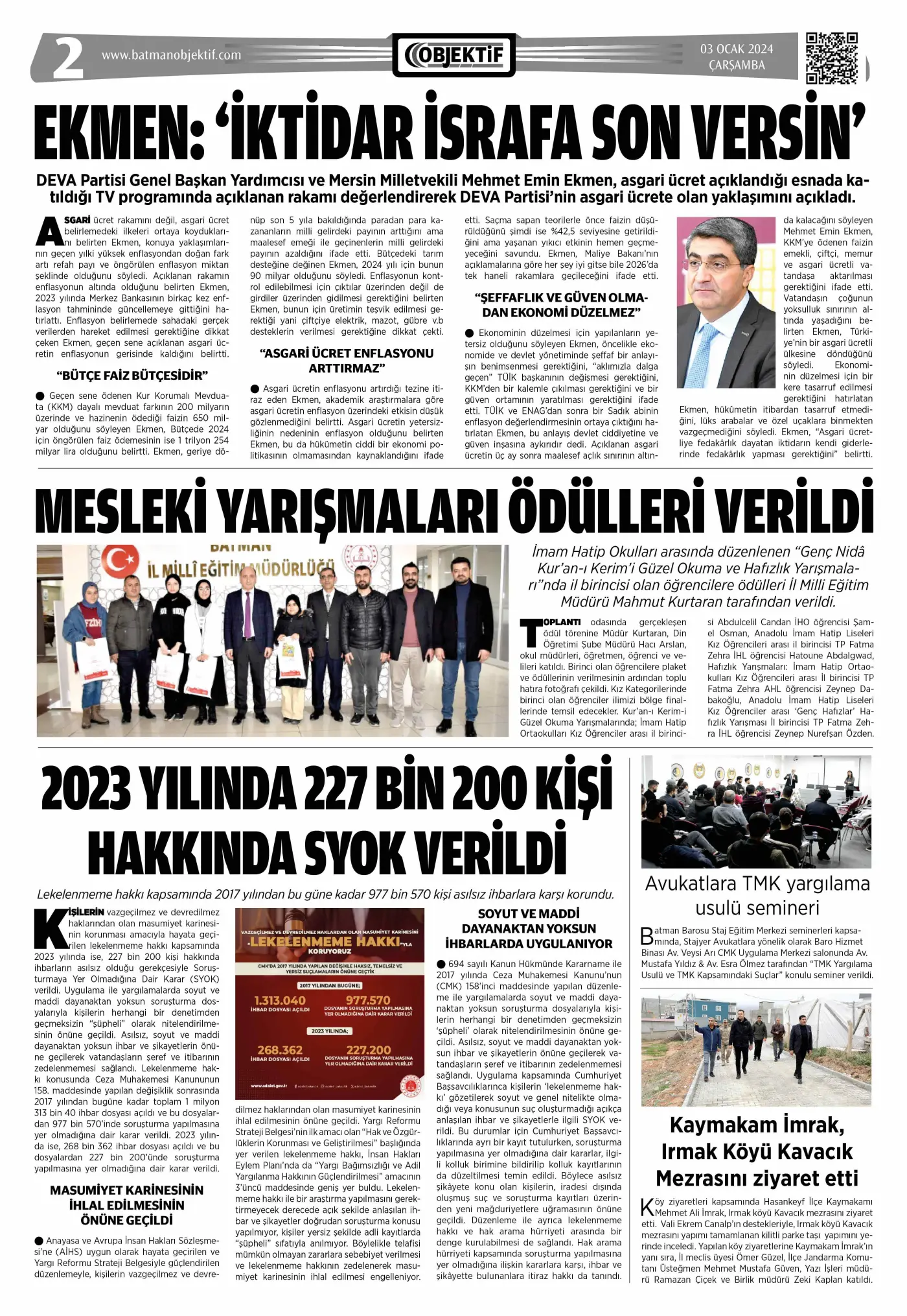03.01.2024 tarihli sayı, 2. sayfa